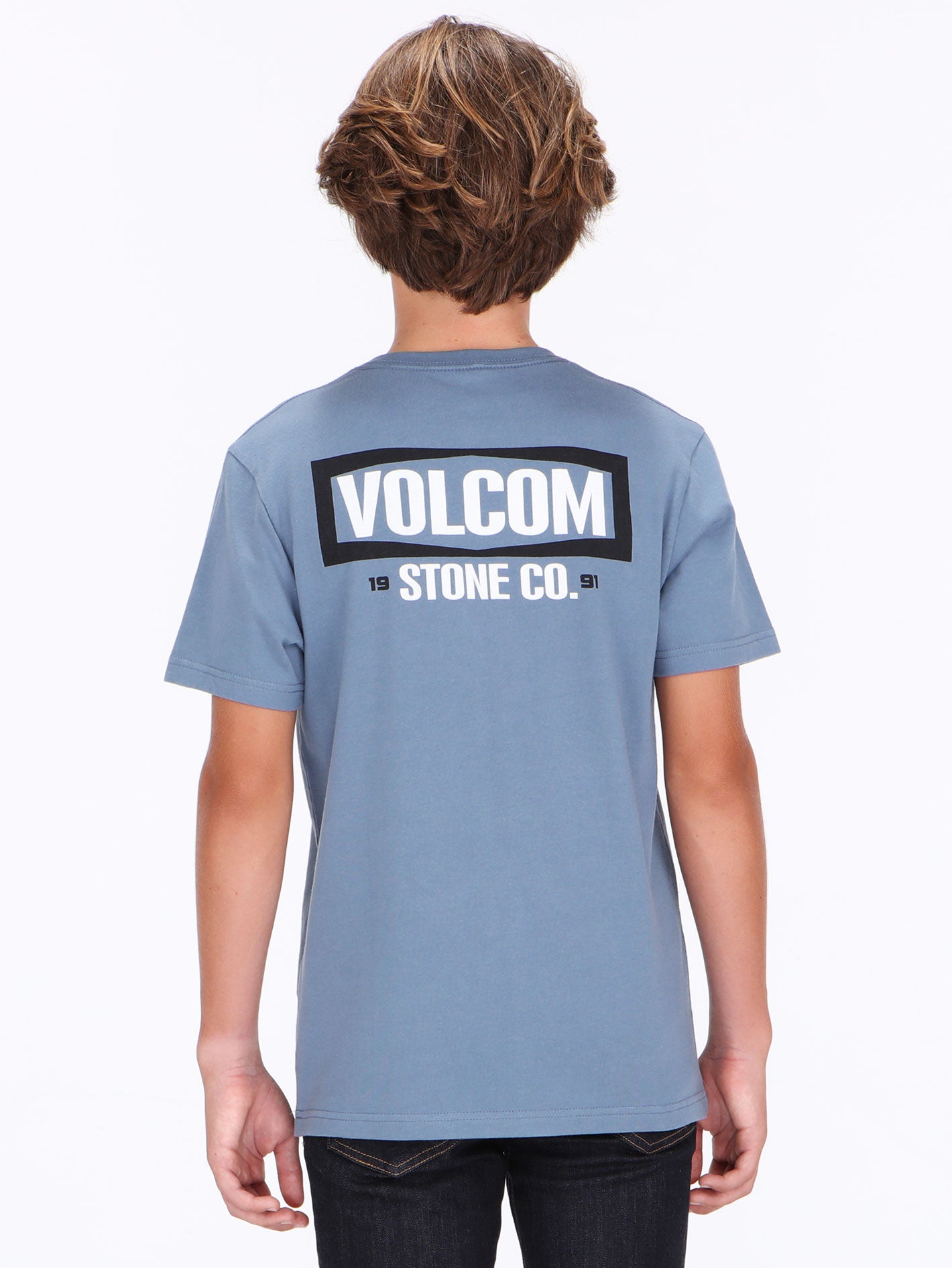 Volcom Big Boys Warning Pocket Tee - Blue Wash