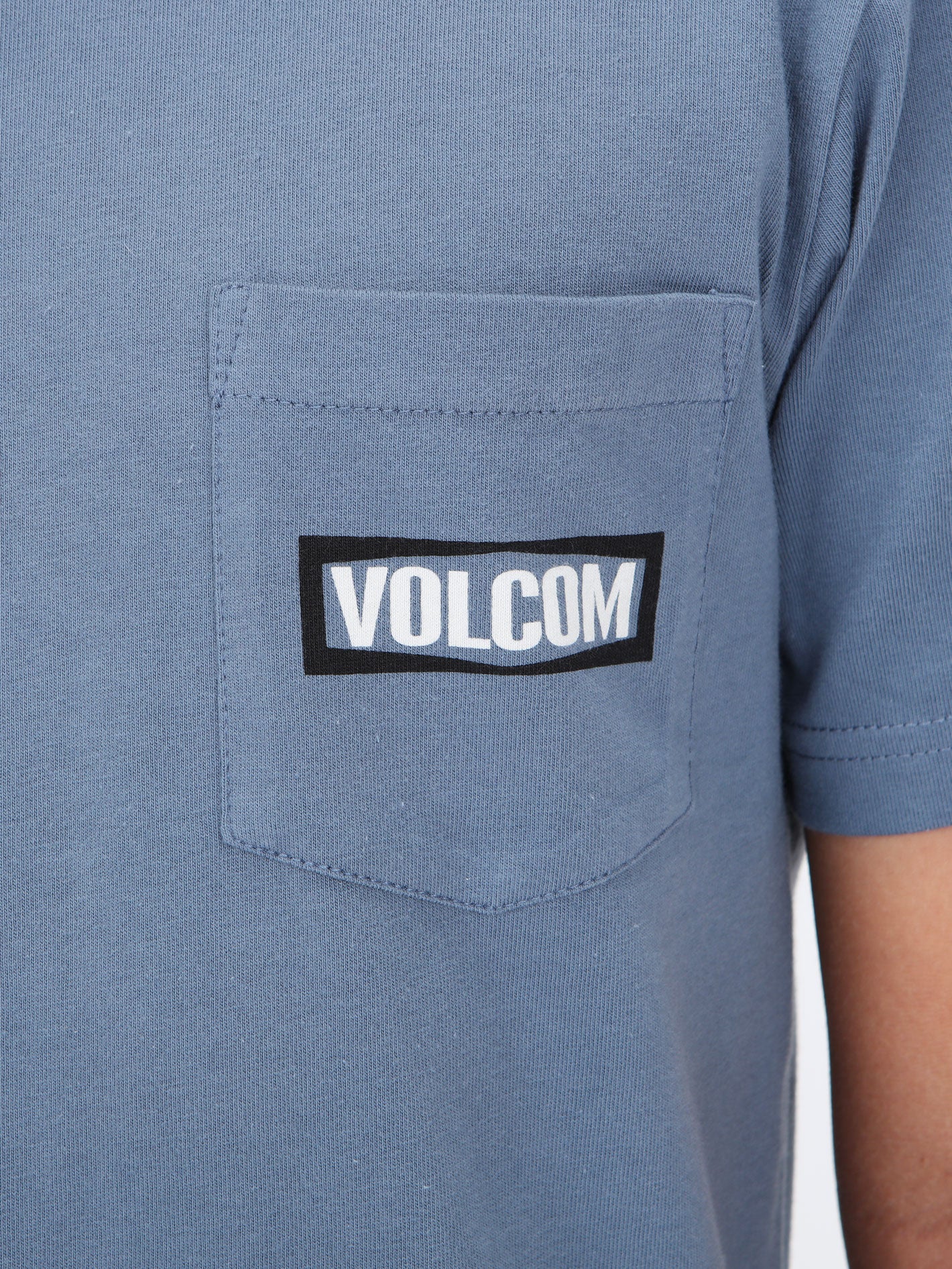 Volcom Big Boys Warning Pocket Tee - Blue Wash