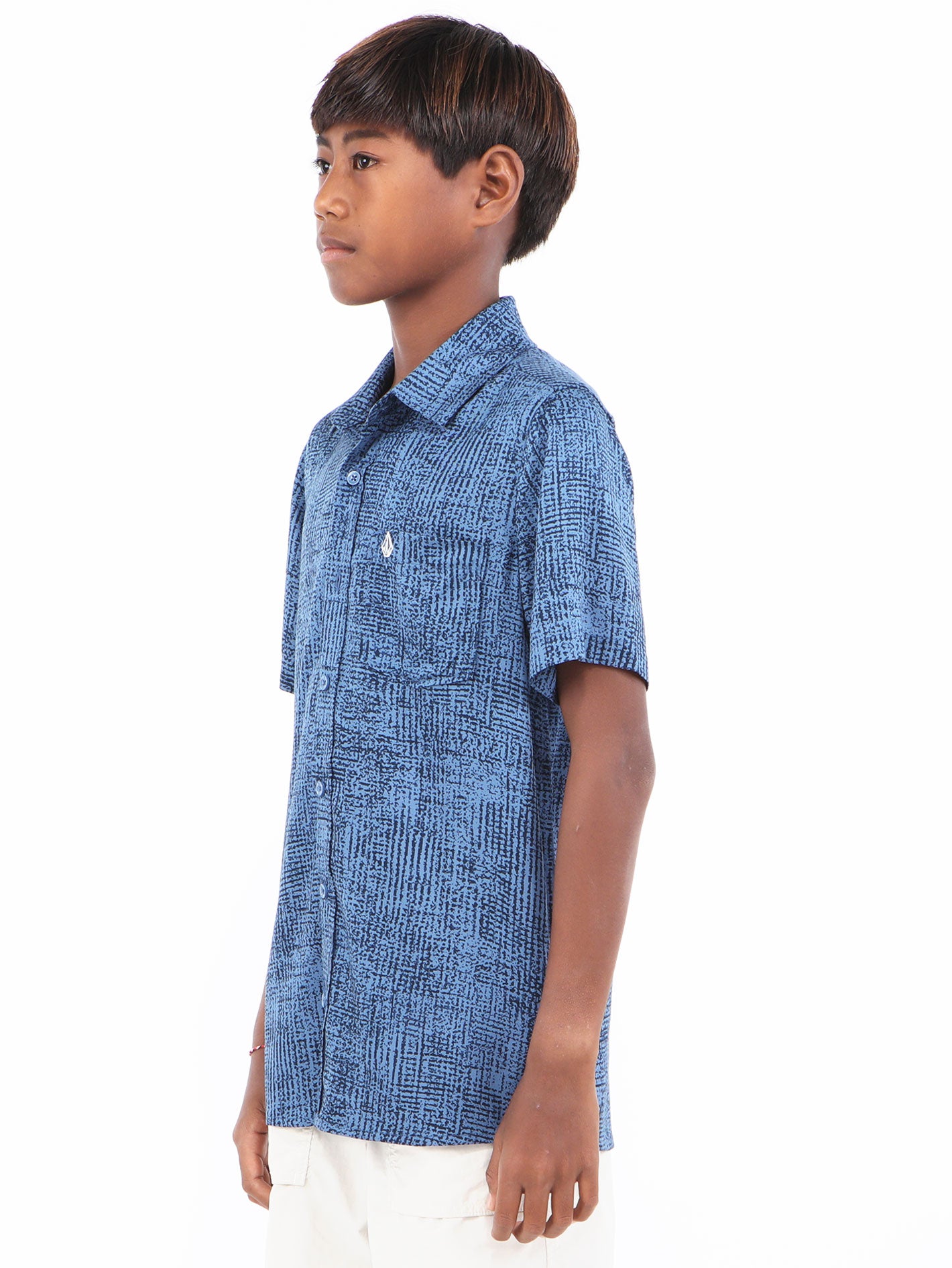 Volcom Big Boys Grainny Short Sleeve Shirt - Blueberry