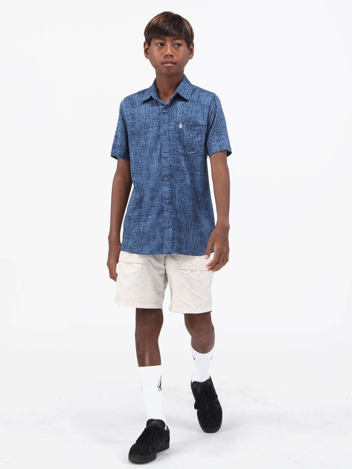 Volcom Big Boys Grainny Short Sleeve Shirt - Blueberry