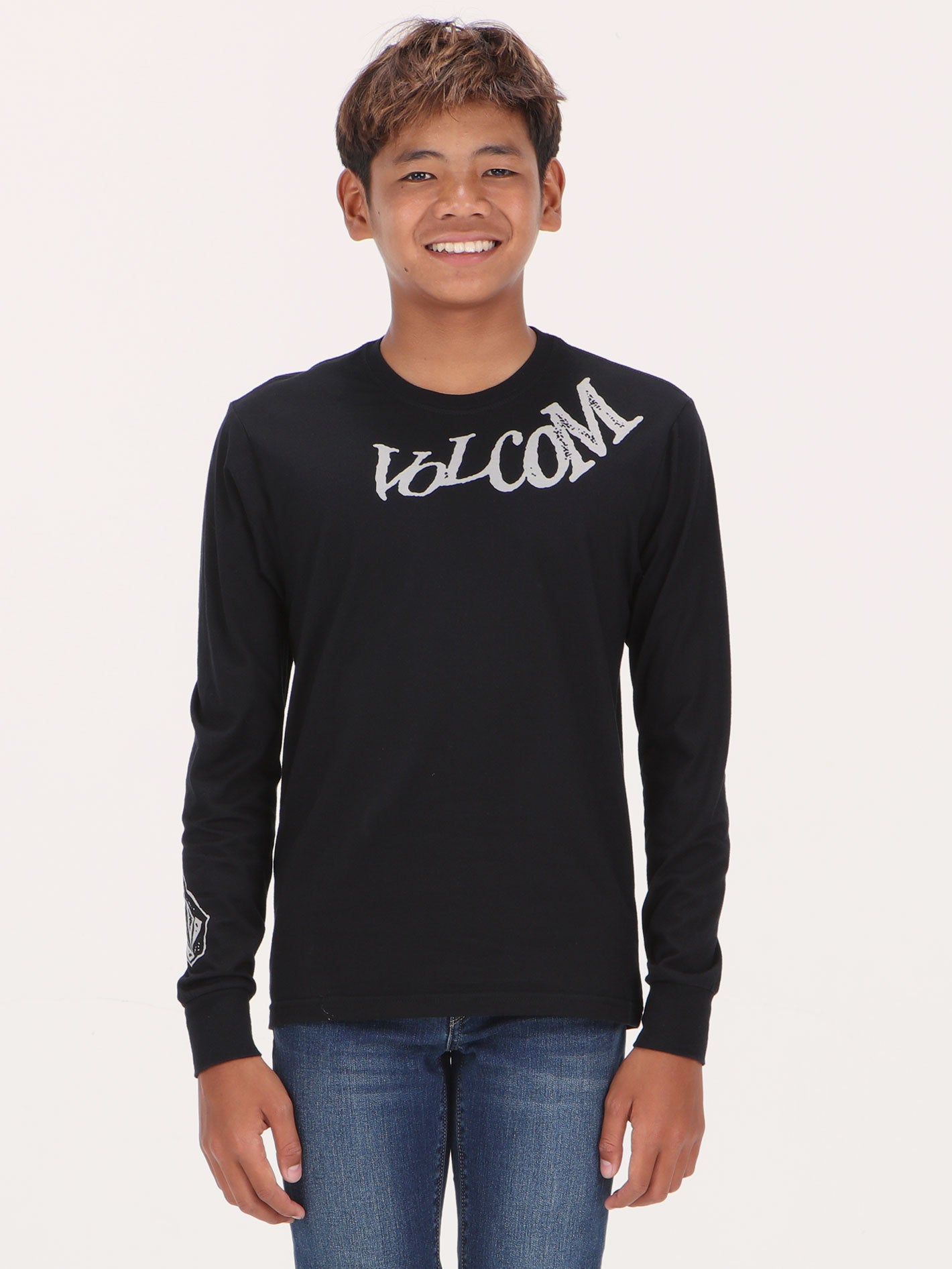Volcom Big Boys Contort Long Sleeve Top - Black