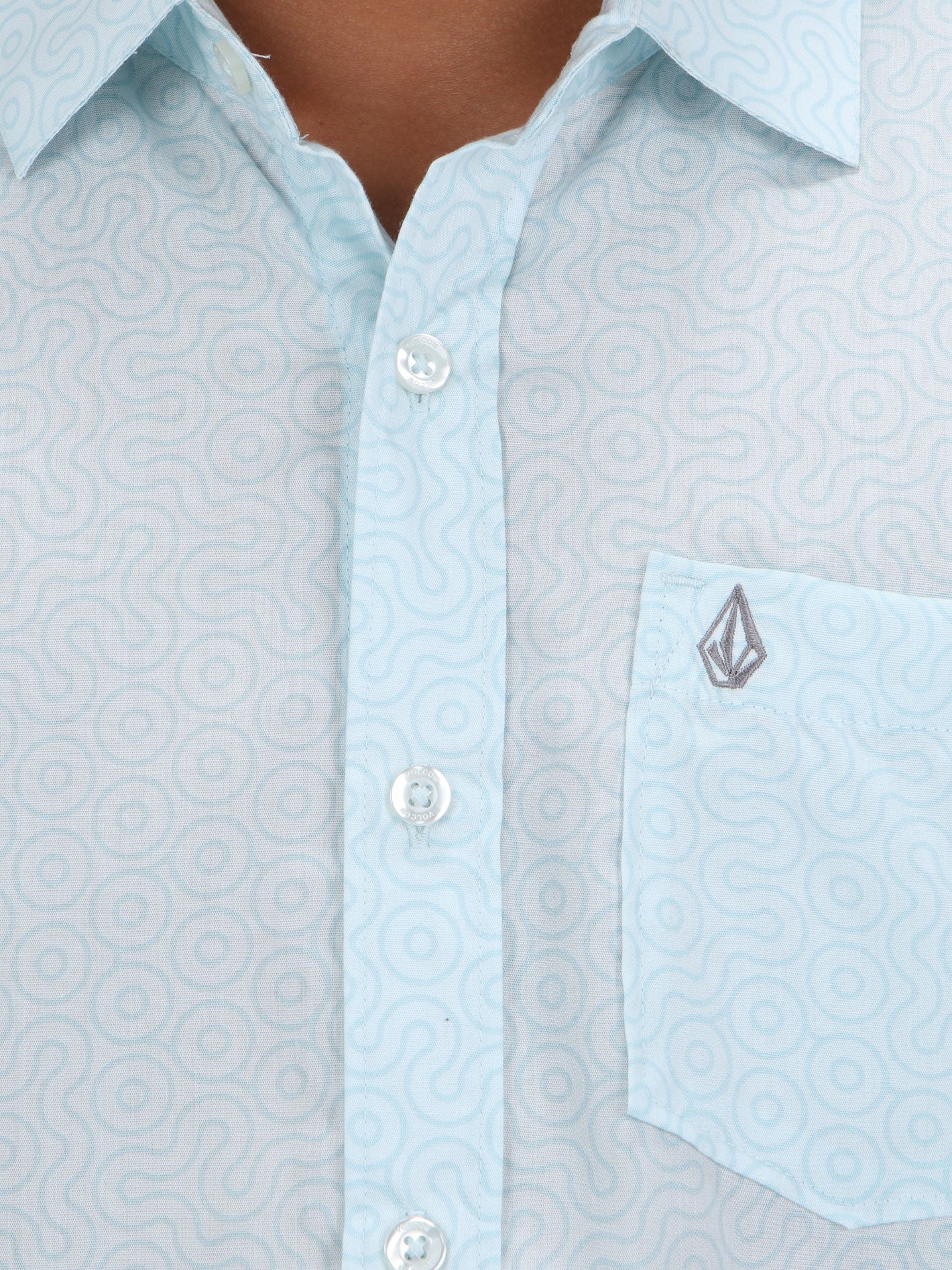 Volcom Big Boys Muster Short Sleeve Shirt - Light Sea Blue