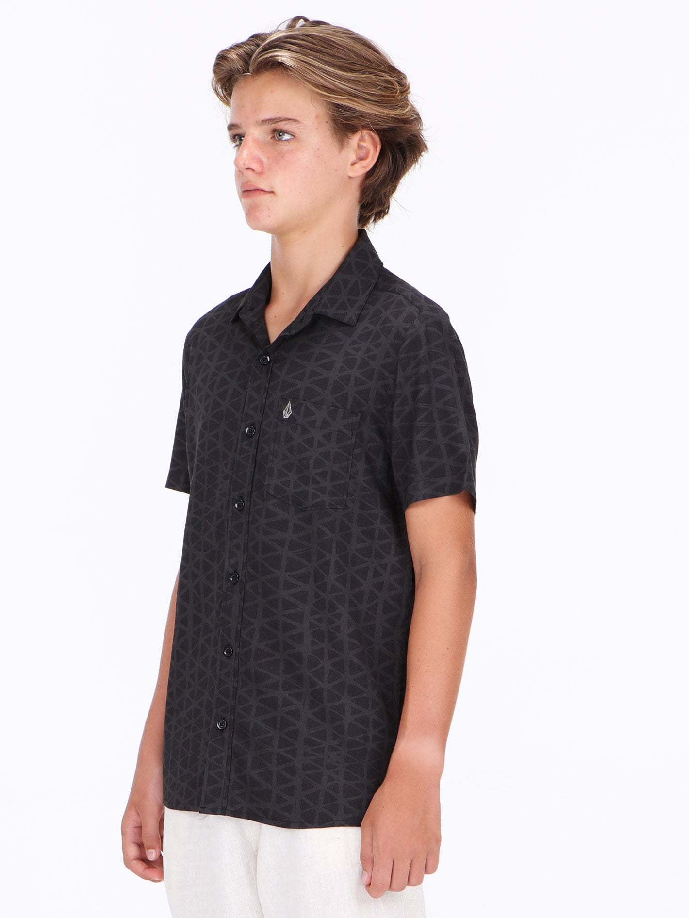 Volcom Big Boys Gibb Short Sleeve Shirt - Black