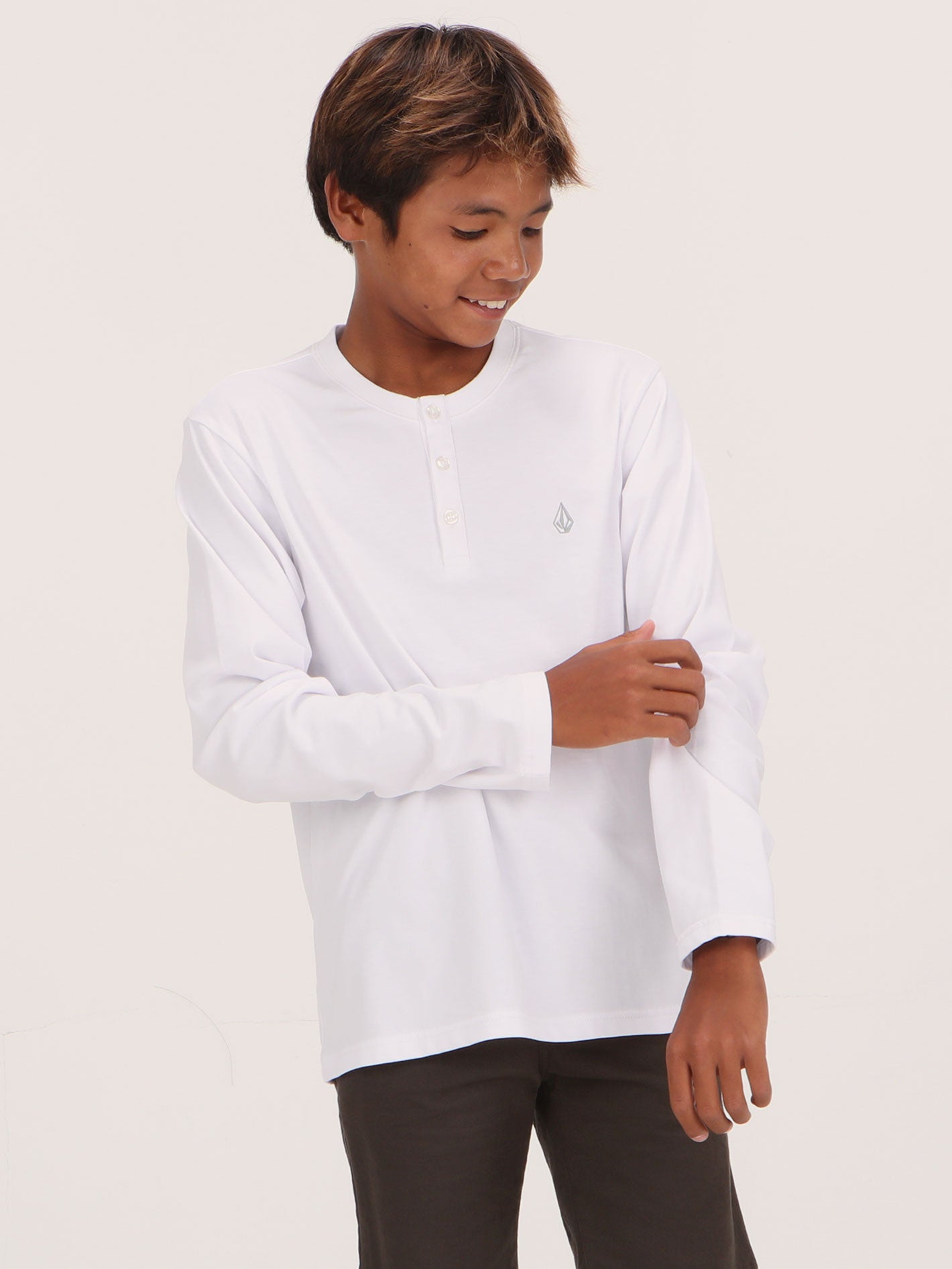 Volcom Big Boys Moulder Long Sleeve Top - White