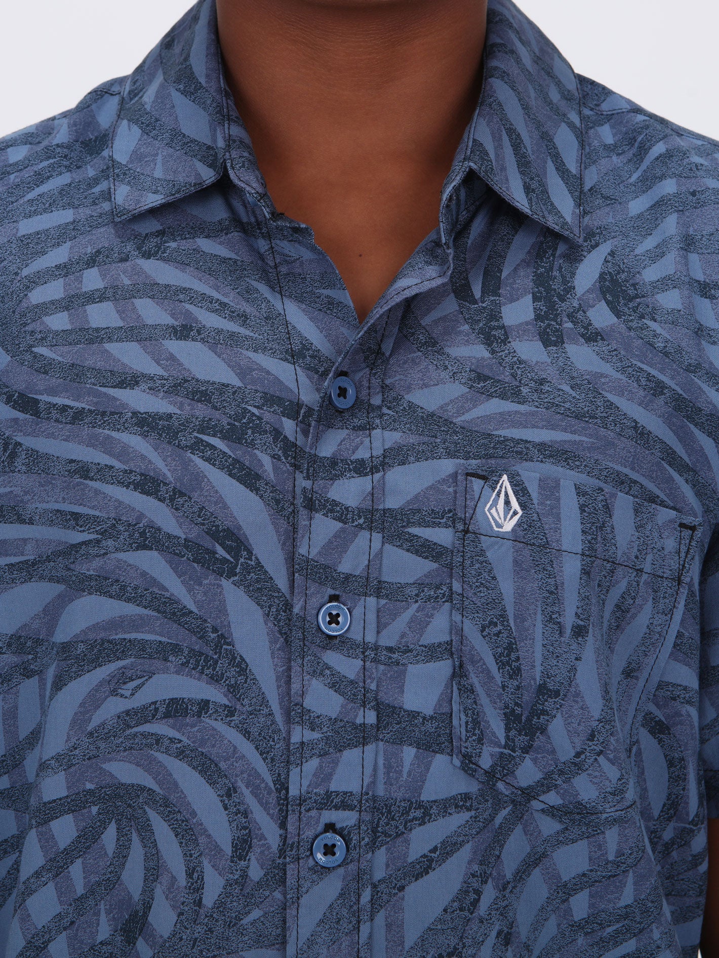 Volcom Big Boys Equal Short Sleeve Shirt - Blueberry