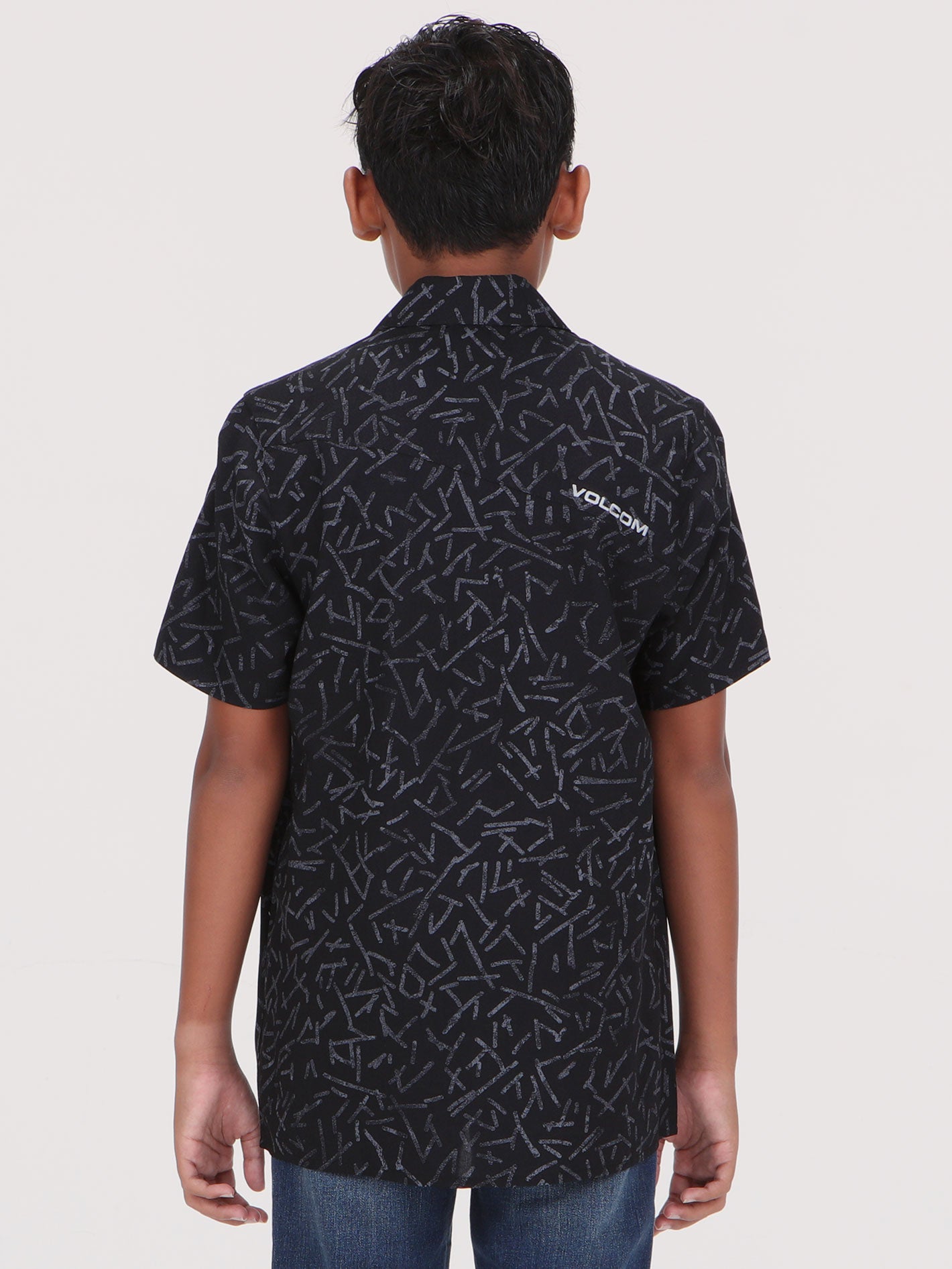 Volcom Big Boys Gusto Short Sleeve Shirt - Black