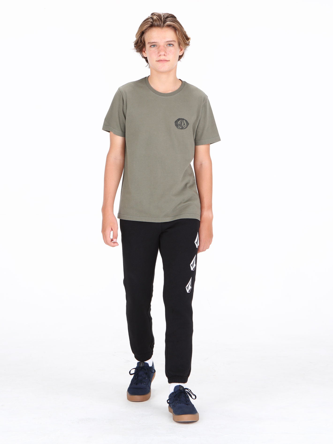 Volcom Big Boys Scramble Stone Tee - Dusty Olive