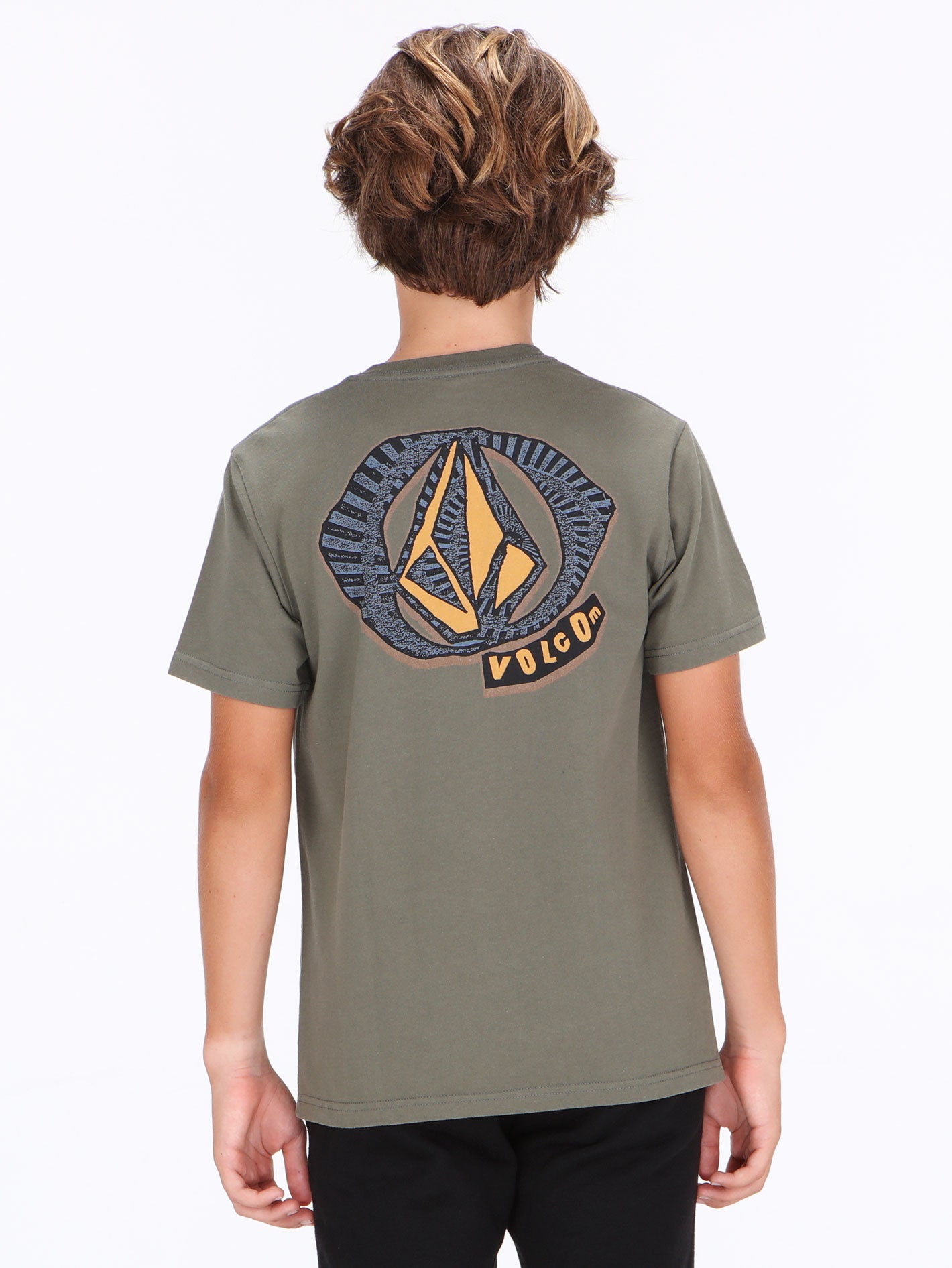 Volcom Big Boys Scramble Stone Tee - Dusty Olive