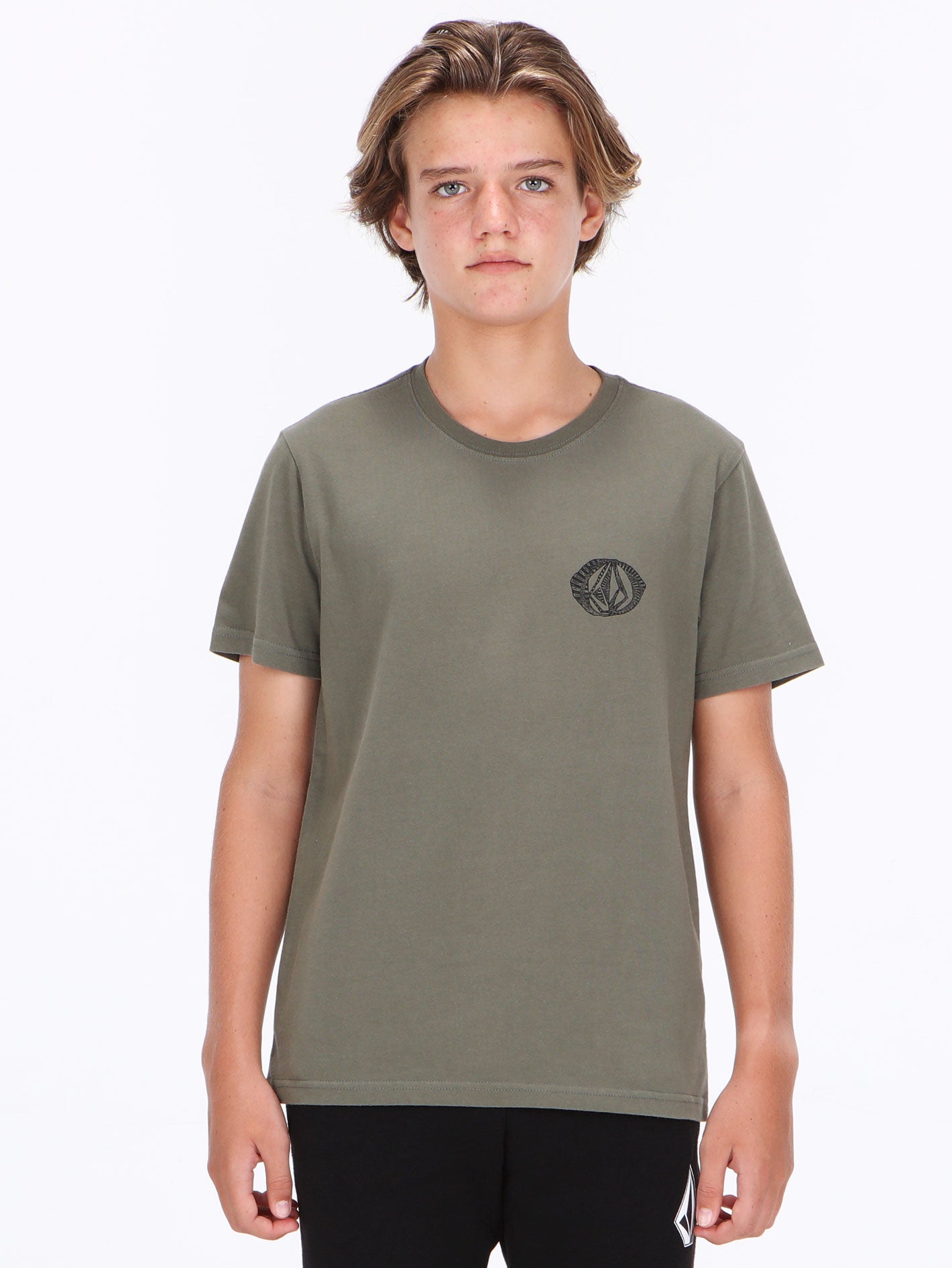 Volcom Big Boys Scramble Stone Tee - Dusty Olive