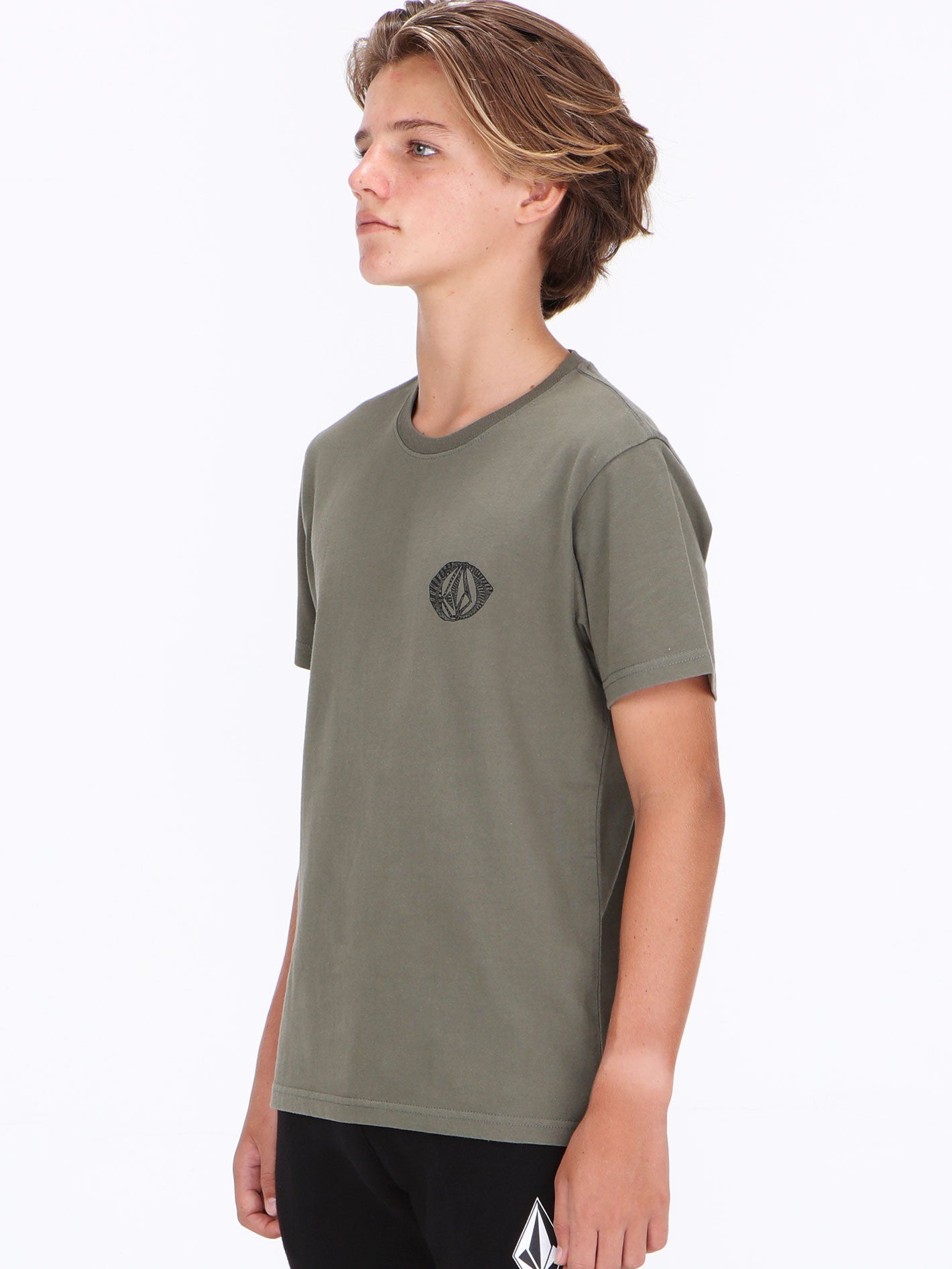 Volcom Big Boys Scramble Stone Tee - Dusty Olive