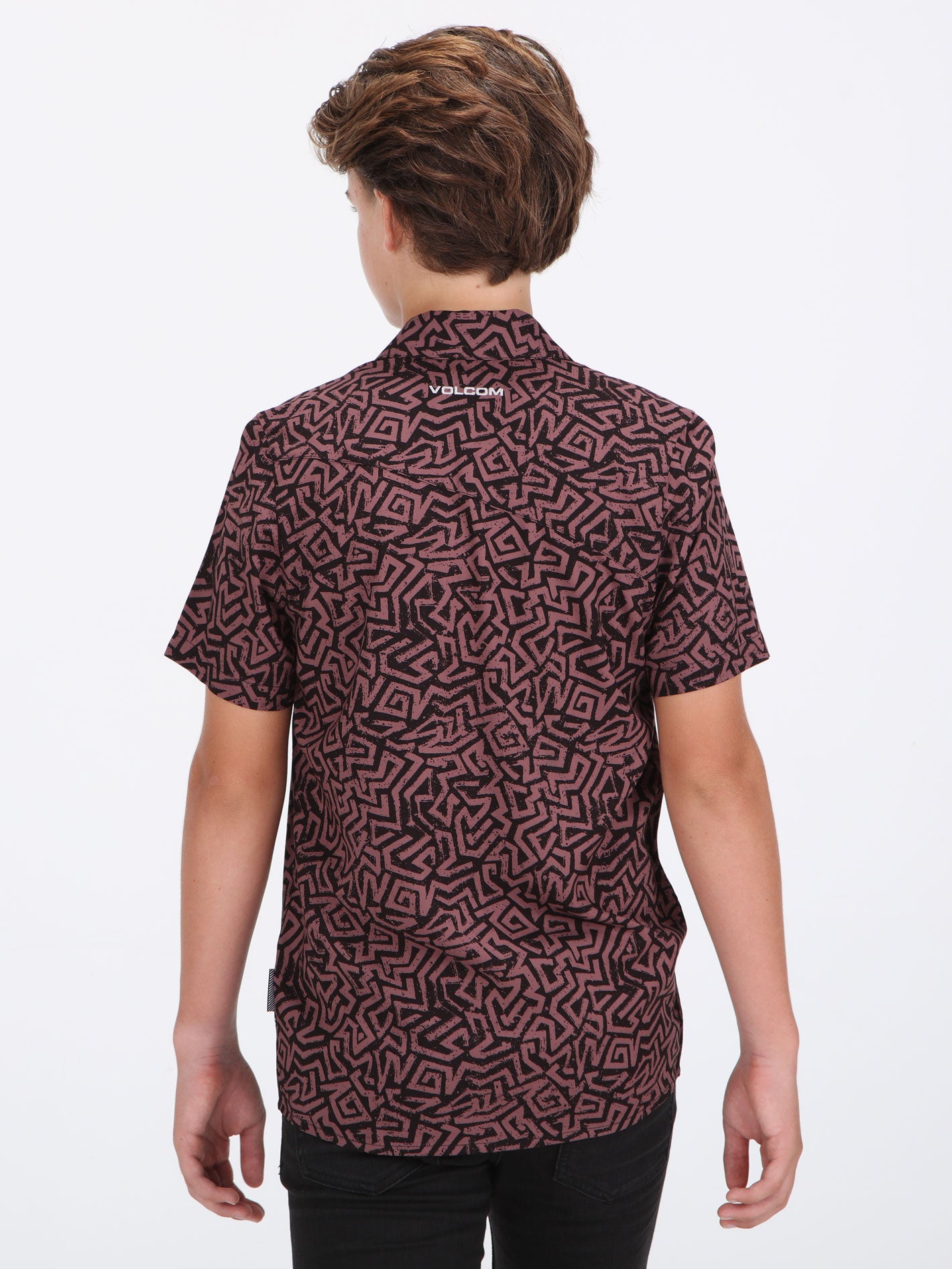 Volcom Big Boys Weave Short Sleeve Shirt - Pist Punch