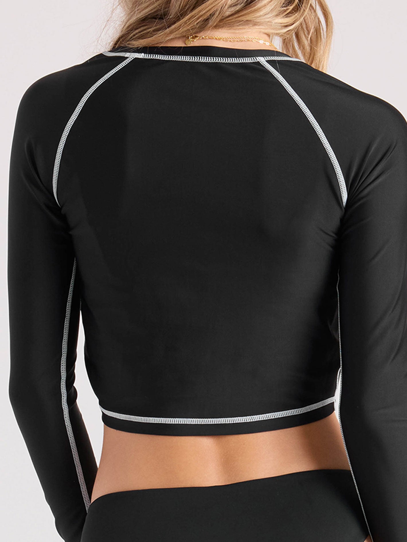 Volcom Stone Ray Ls Crop Rashguard  - Black