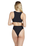 Volcom Simply Seamless High Crop Bikini - Black