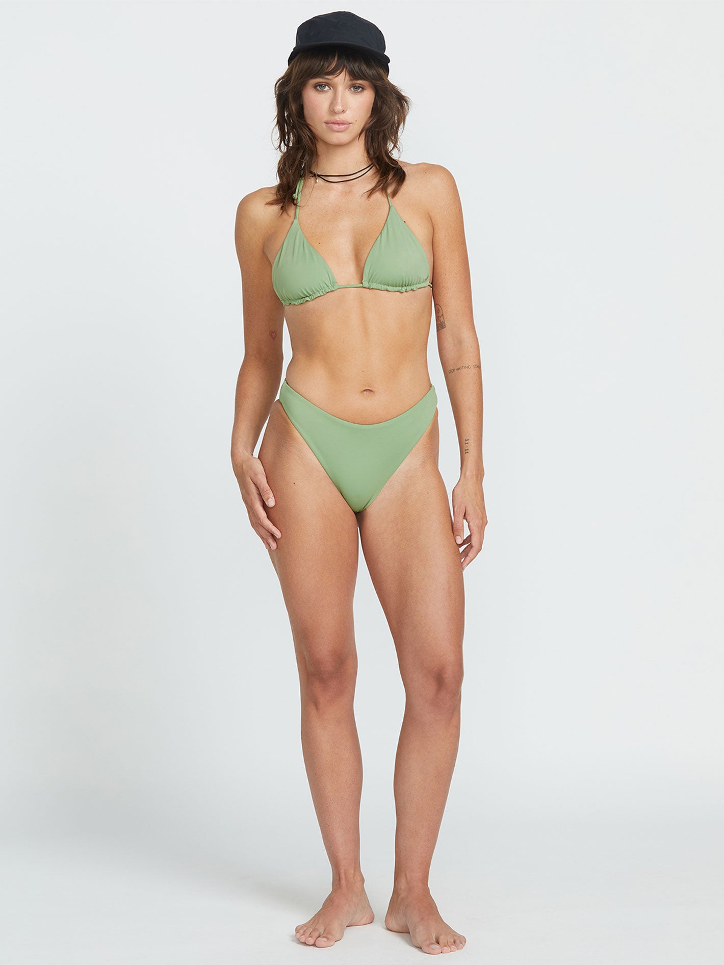 Volcom Simply Seamless Tri Bikini Top - Grass Green