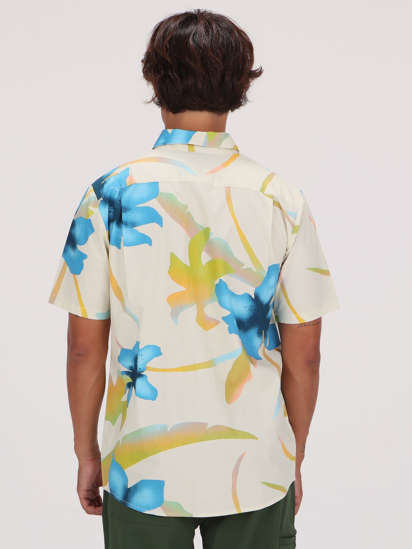 Volcom Tracers Floral Short Sleeve Shirt - Light Beige