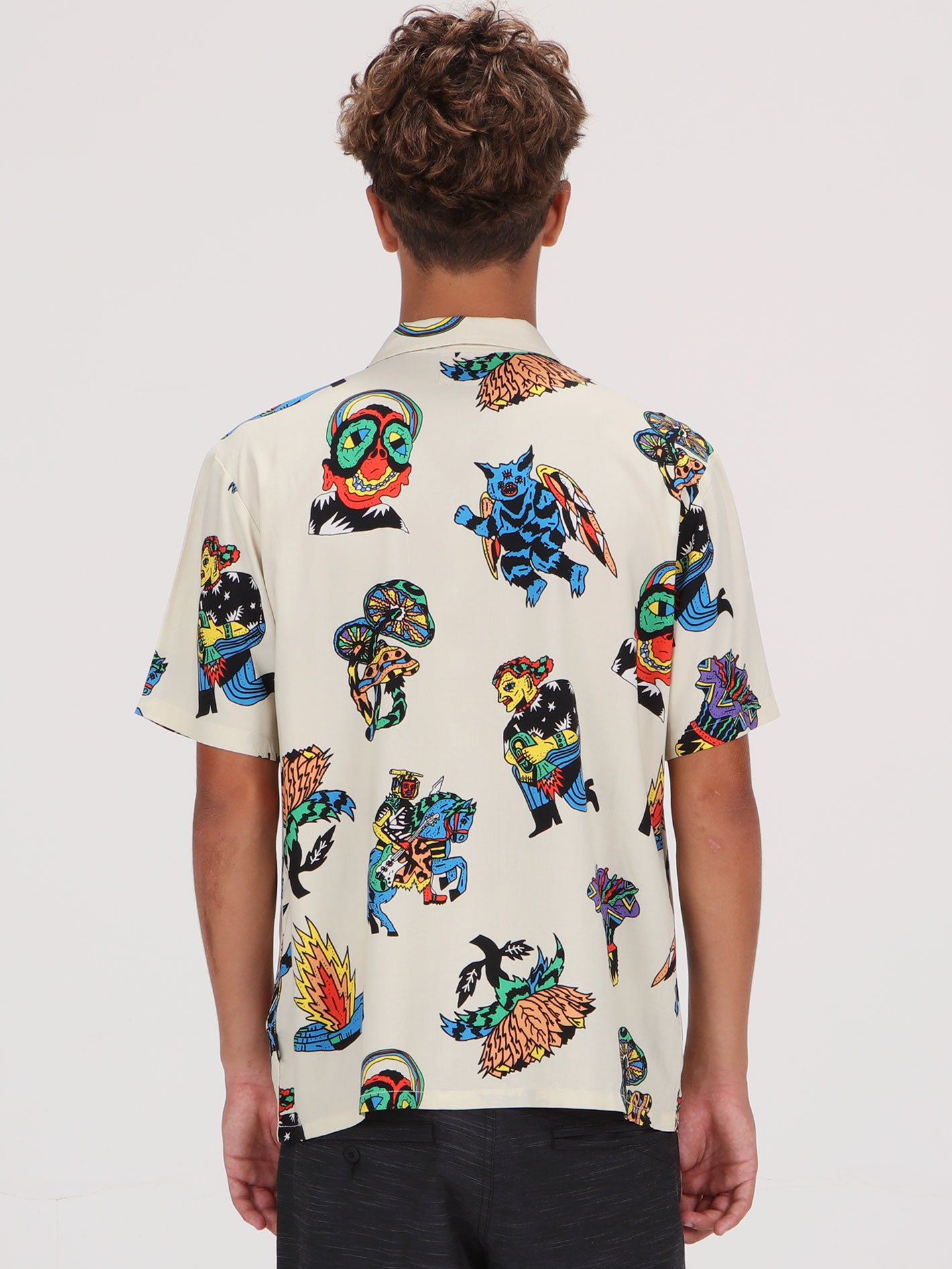 Volcom Fa Bob Mollema Short Sleeve Shirt - Light Beige