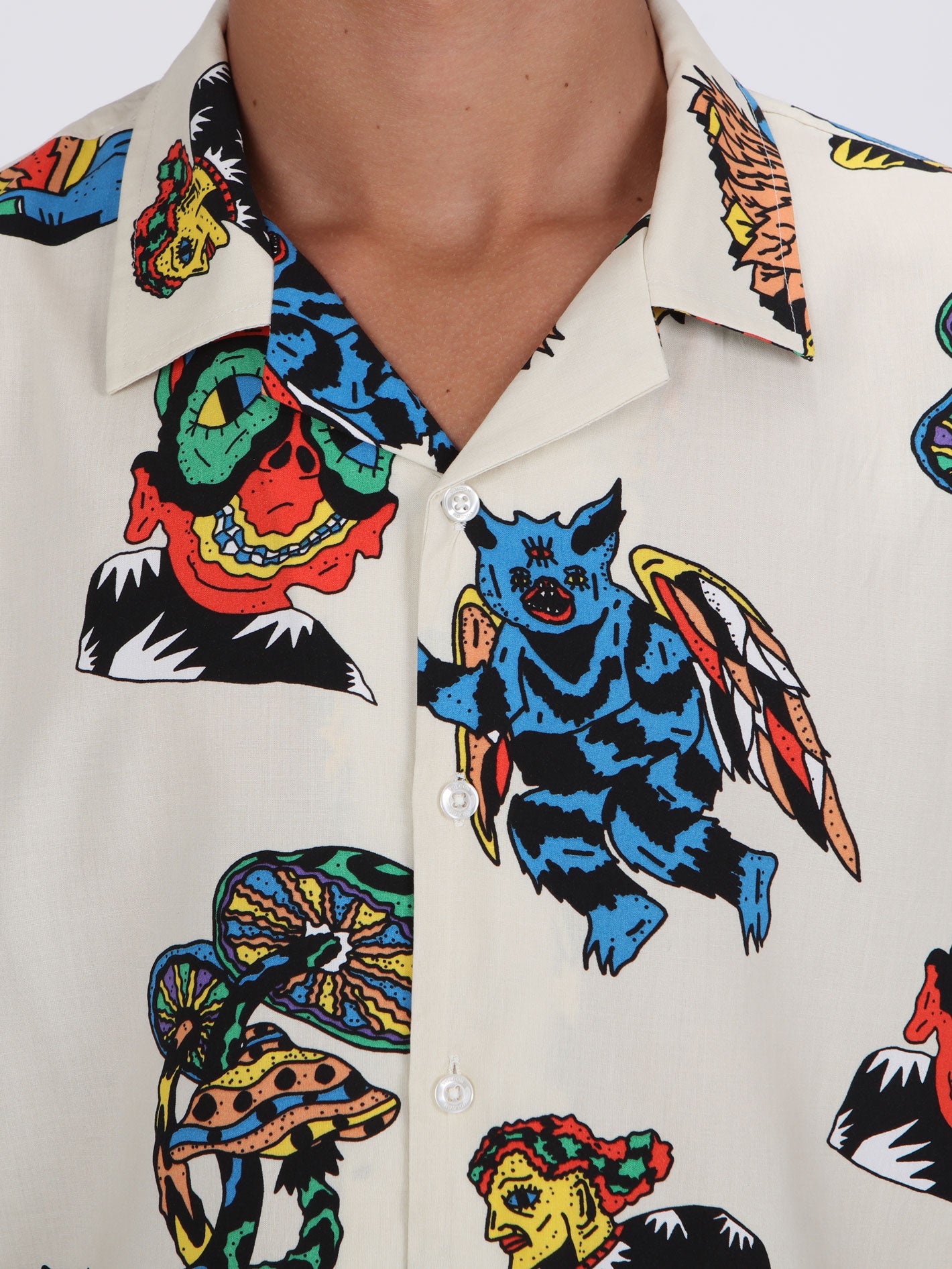 Volcom Fa Bob Mollema Short Sleeve Shirt - Light Beige