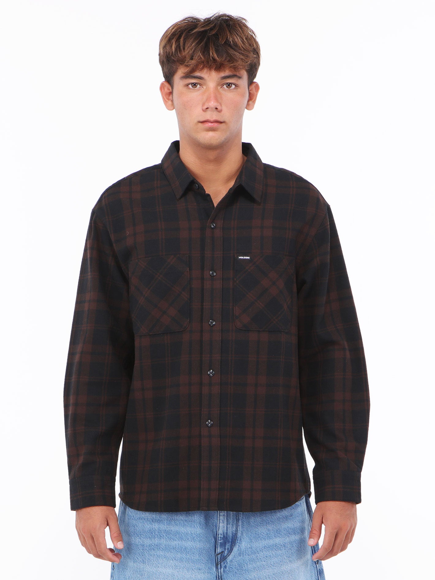 Volcom Hunkstone Long Sleeve Shirt - Cacao