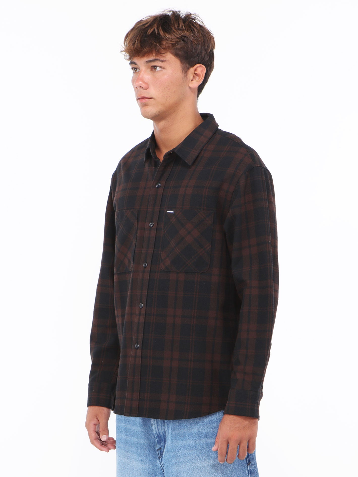 Volcom Hunkstone Long Sleeve Shirt - Cacao