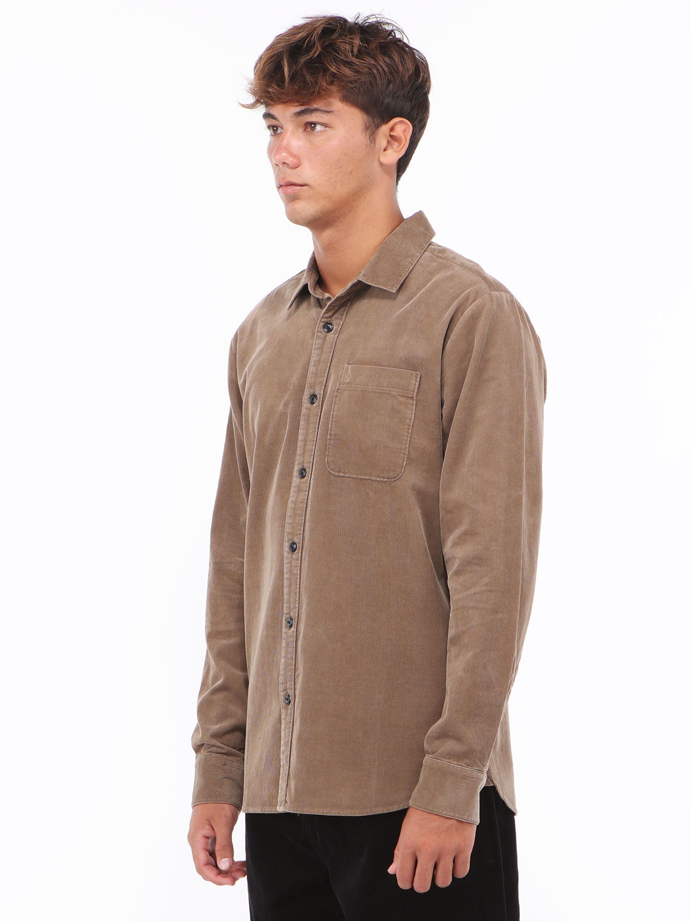 Volcom Zander Cord Long Sleeve Shirt - Earth
