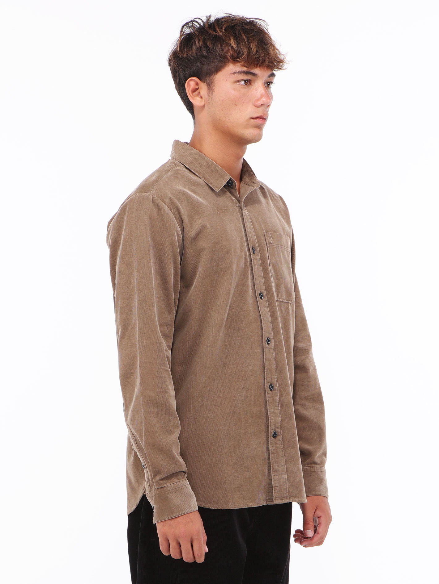 Volcom Zander Cord Long Sleeve Shirt - Earth