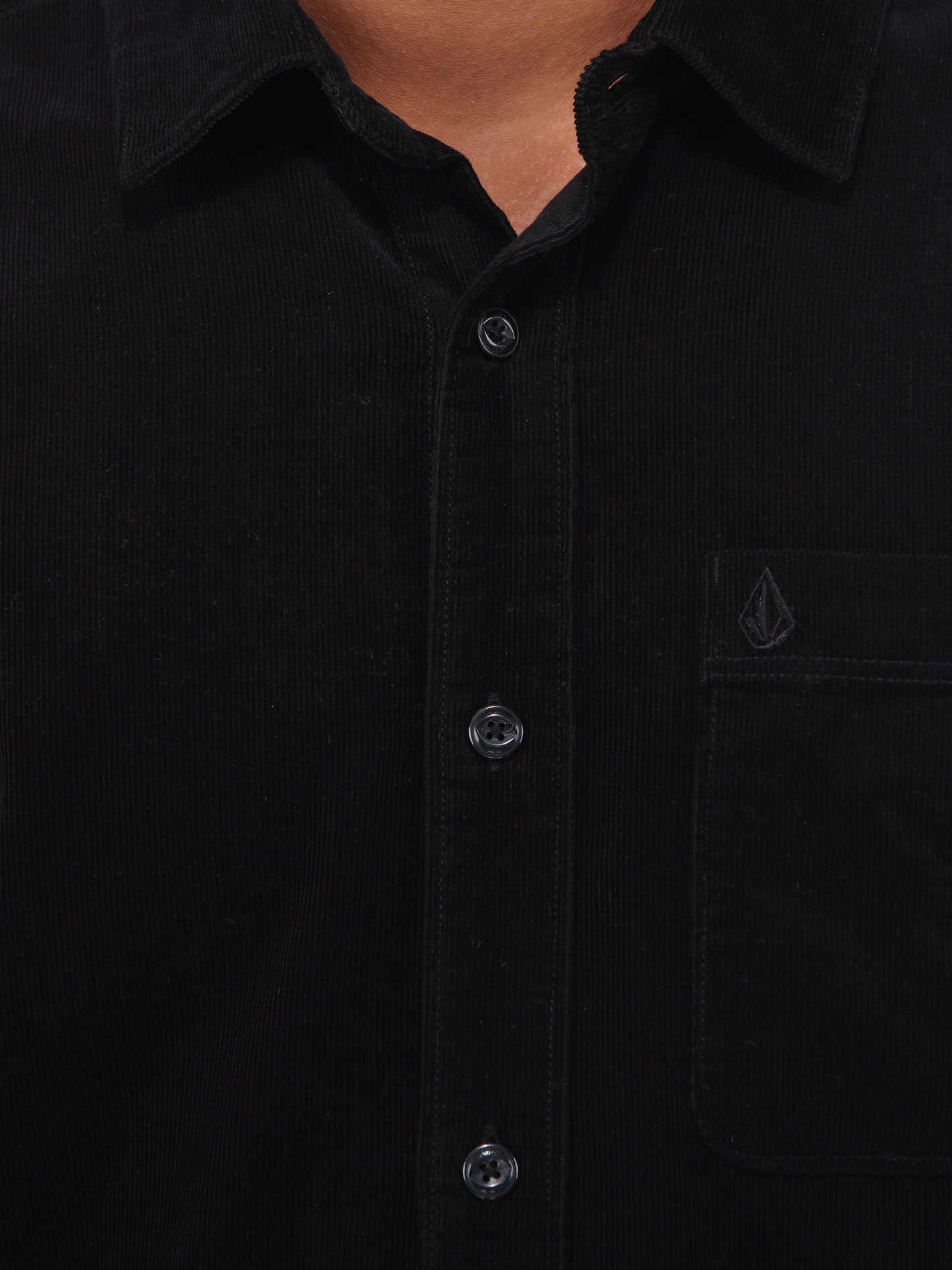 Volcom Zander Cord Long Sleeve Shirt - Black Combo