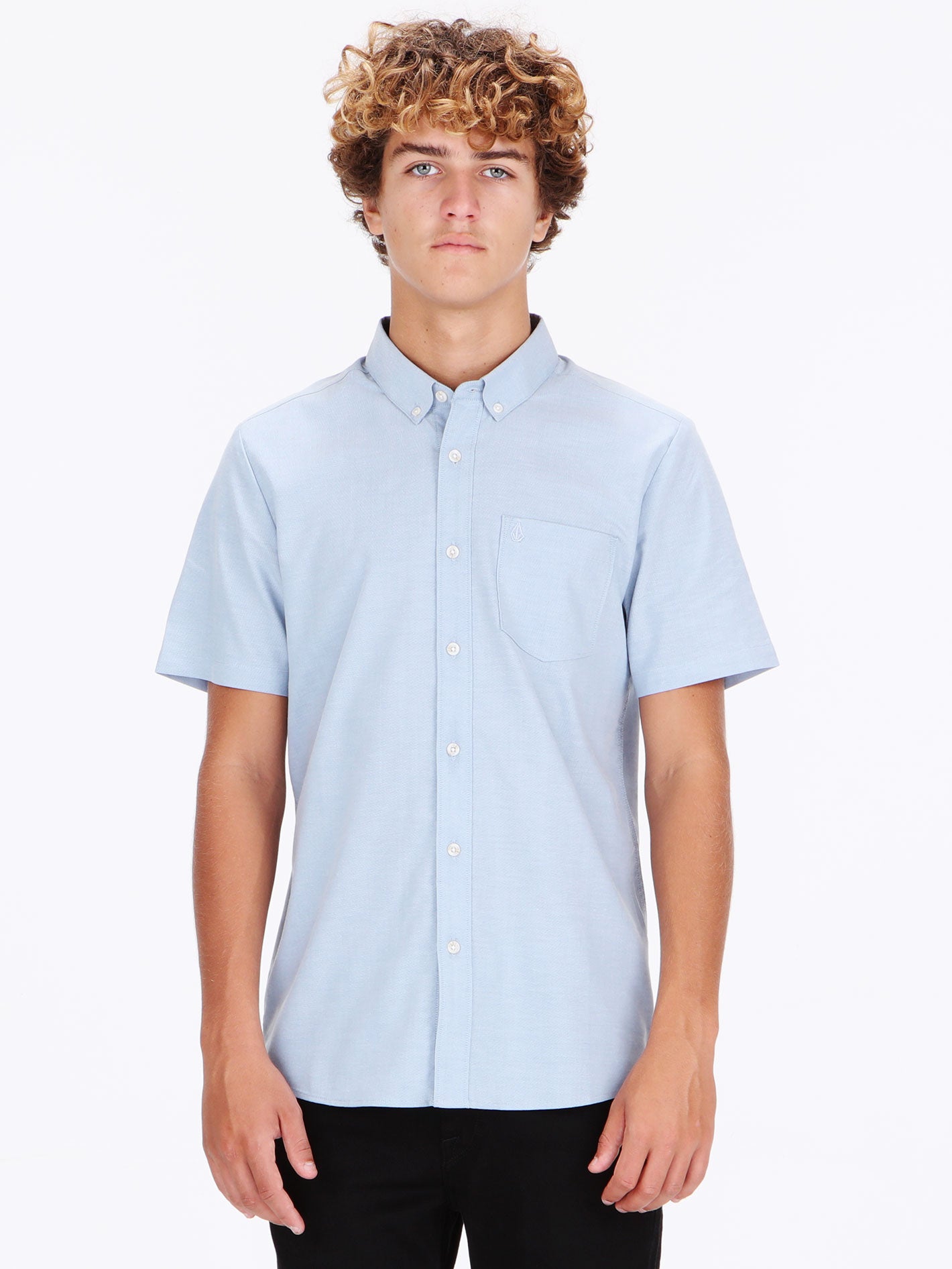 Volcom Everett Oxford Short Sleeve Shirt - Wrecked Indigo