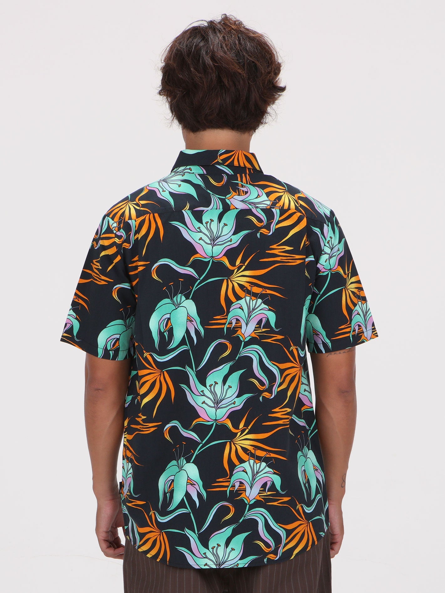 Volcom Brainmelter Floral Short Sleeve Shirt - Black Green