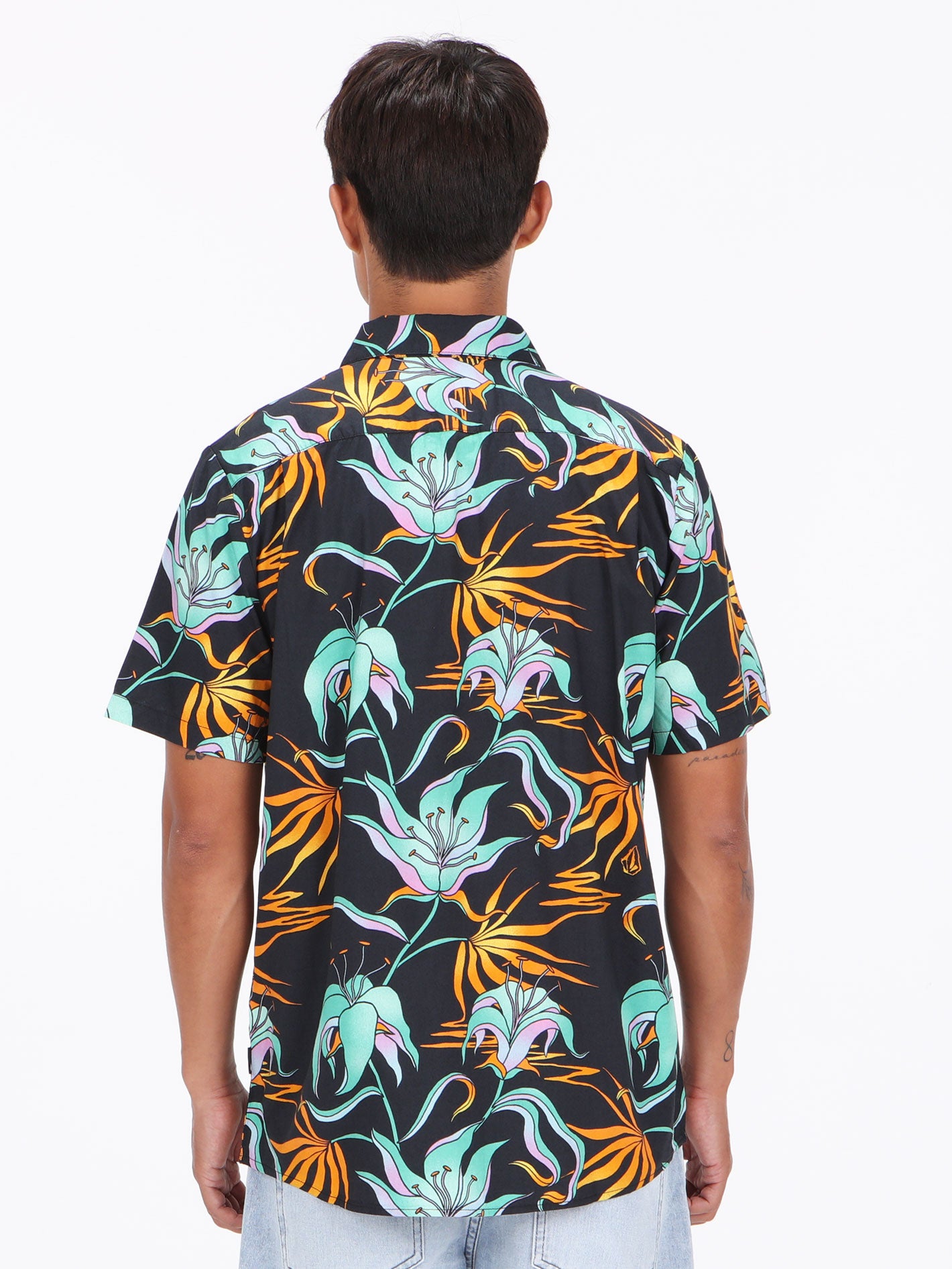 Volcom Brainmelter Floral Short Sleeve Shirt - Black Green