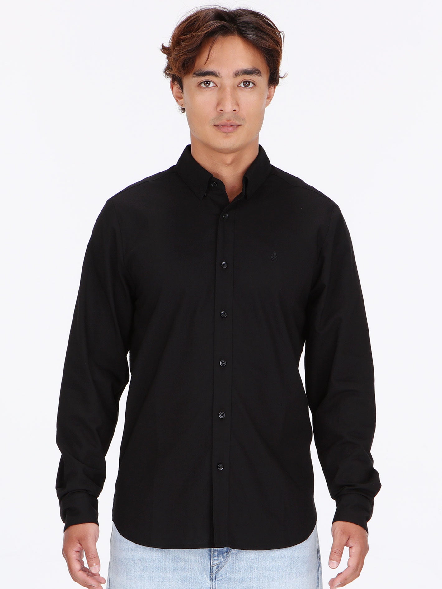 Volcom Oxford Stretch Long Sleeve Shirt - Black