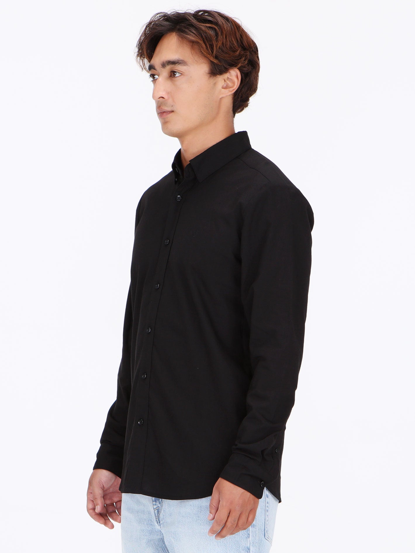 Volcom Oxford Stretch Long Sleeve Shirt - Black