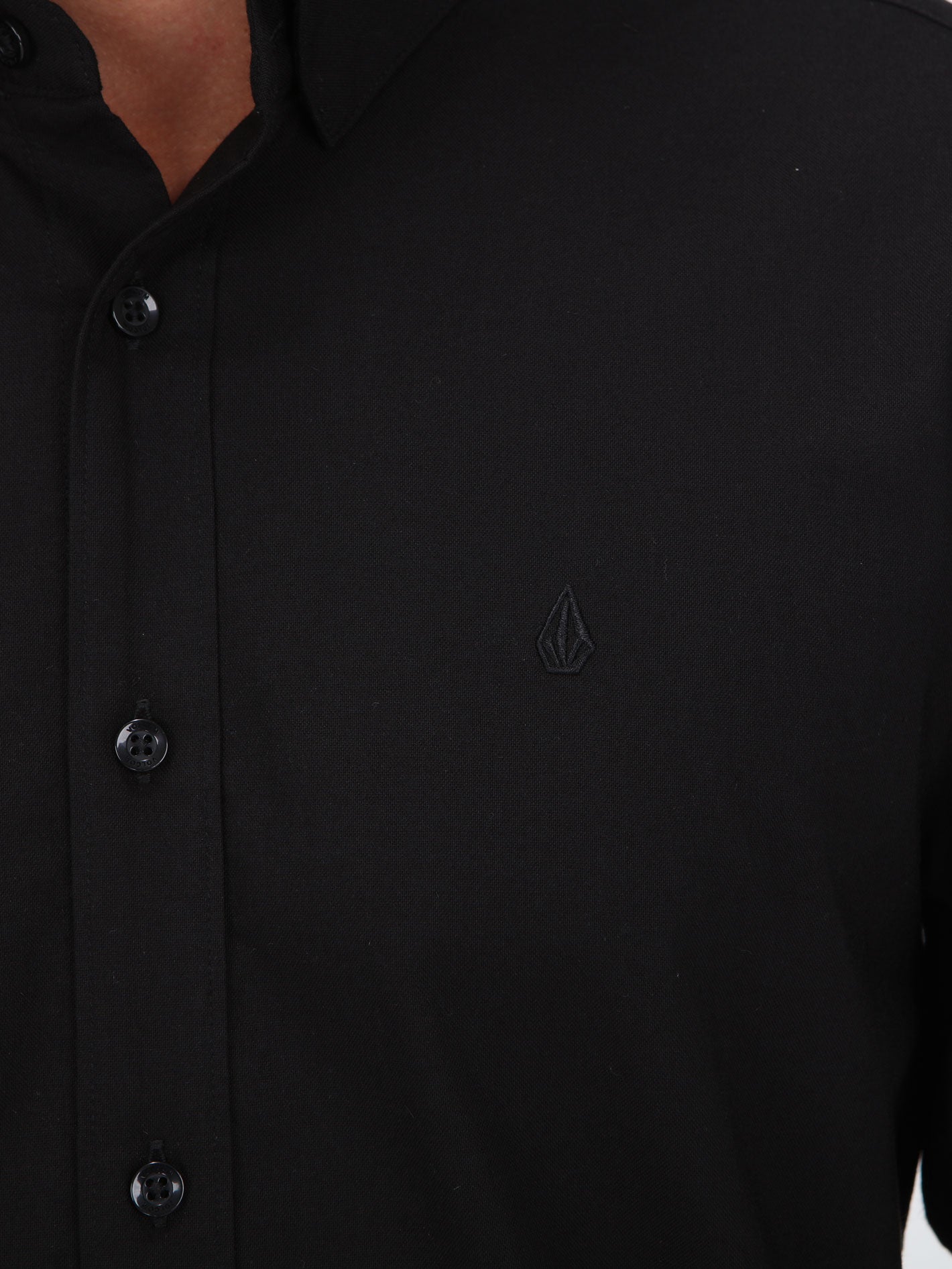 Volcom Oxford Stretch Long Sleeve Shirt - Black