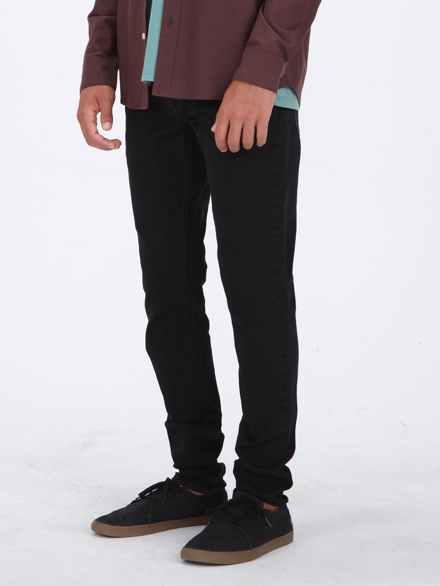 Volcom 2x4 Skinny Tapered Fit Jeans - Blackout