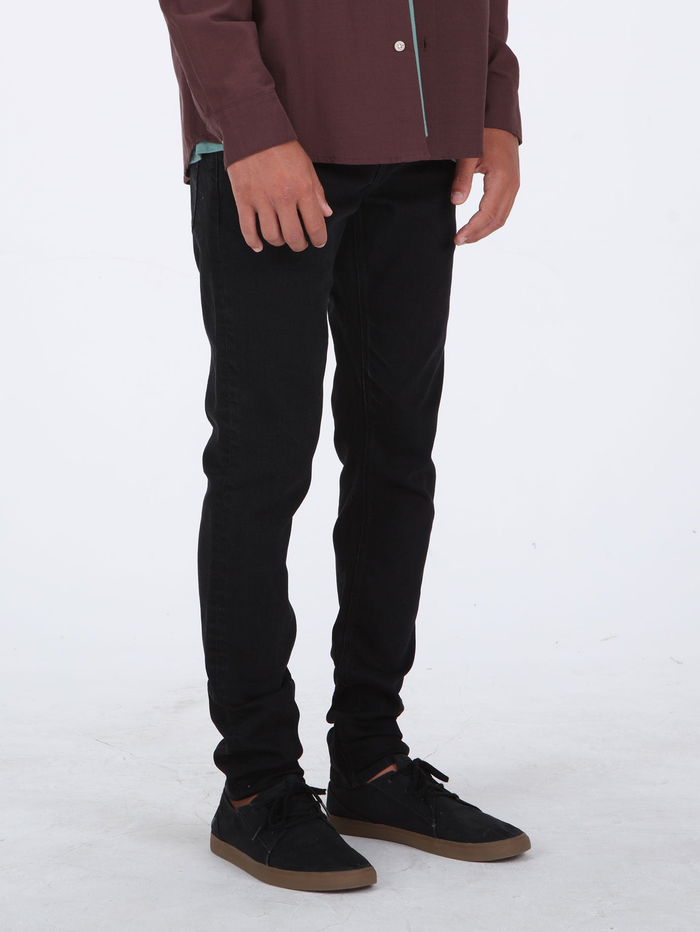 Volcom 2x4 Skinny Tapered Fit Jeans - Blackout