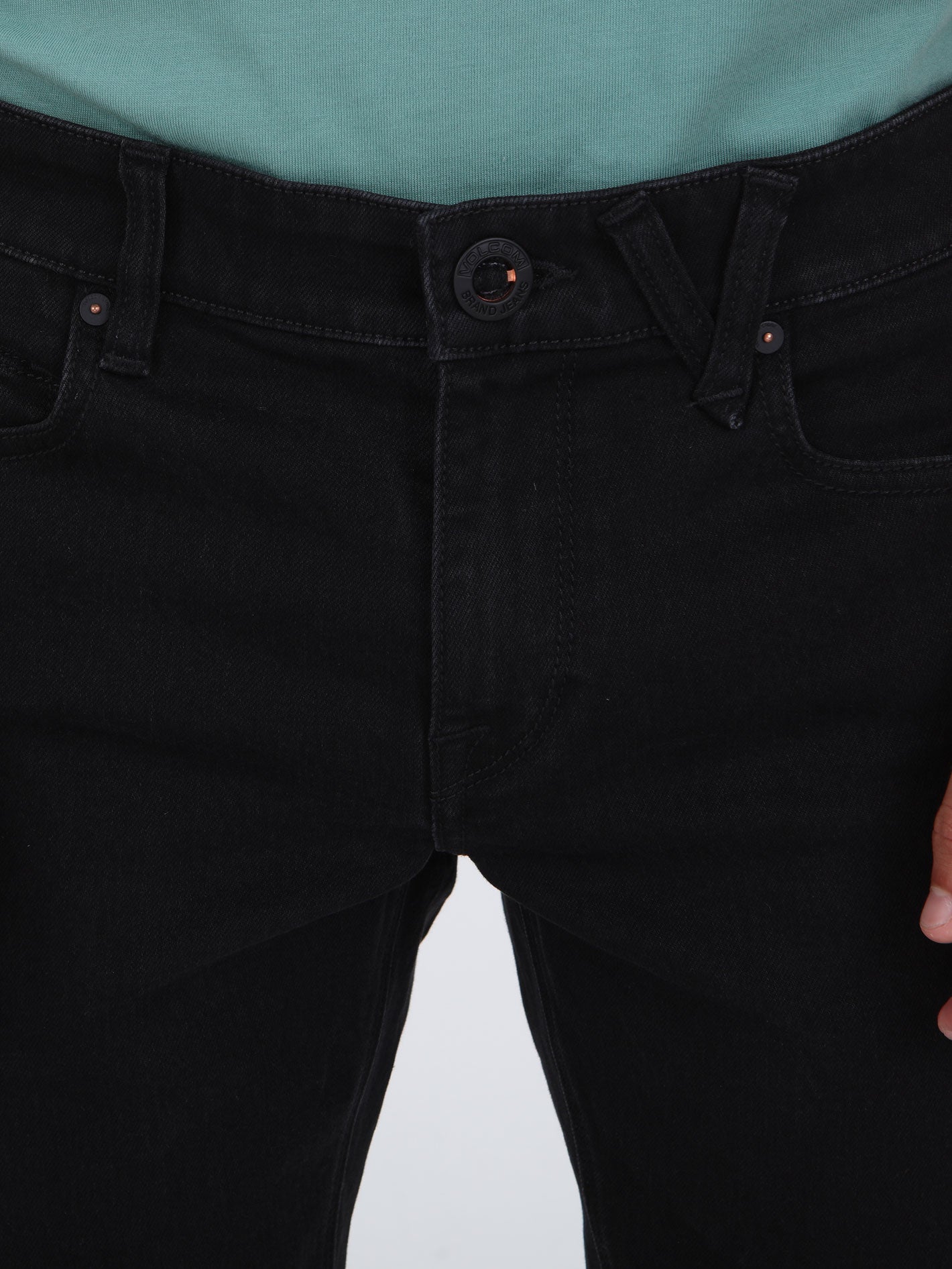 Volcom 2x4 Skinny Tapered Fit Jeans - Blackout