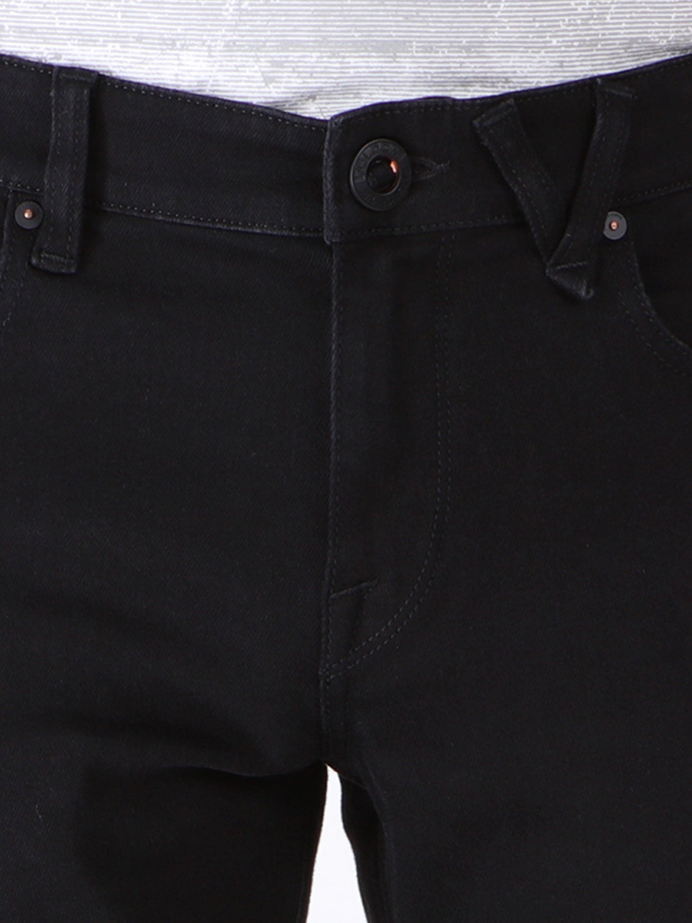 Volcom 2x4 Skinny Tapered Fit Jeans - Black On Black