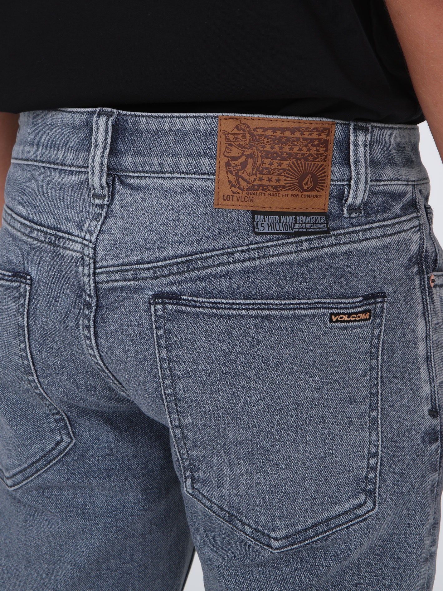 Volcom 2x4 Skinny Tapered Fit Jeans - Ash Blue