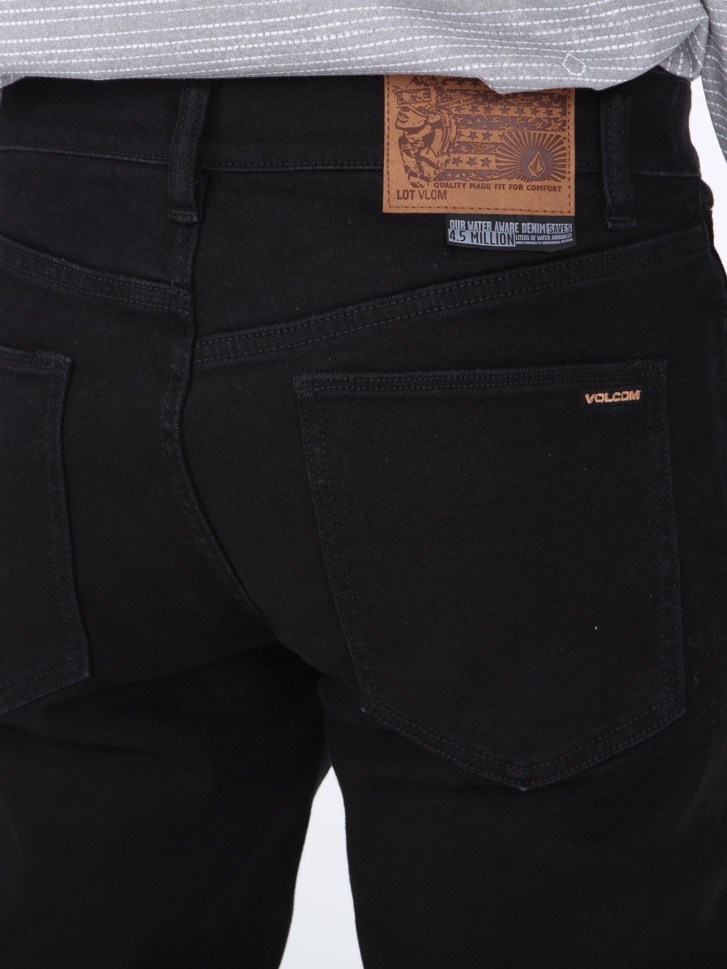 Volcom Vorta Slim Fit Jeans - Black On Black
