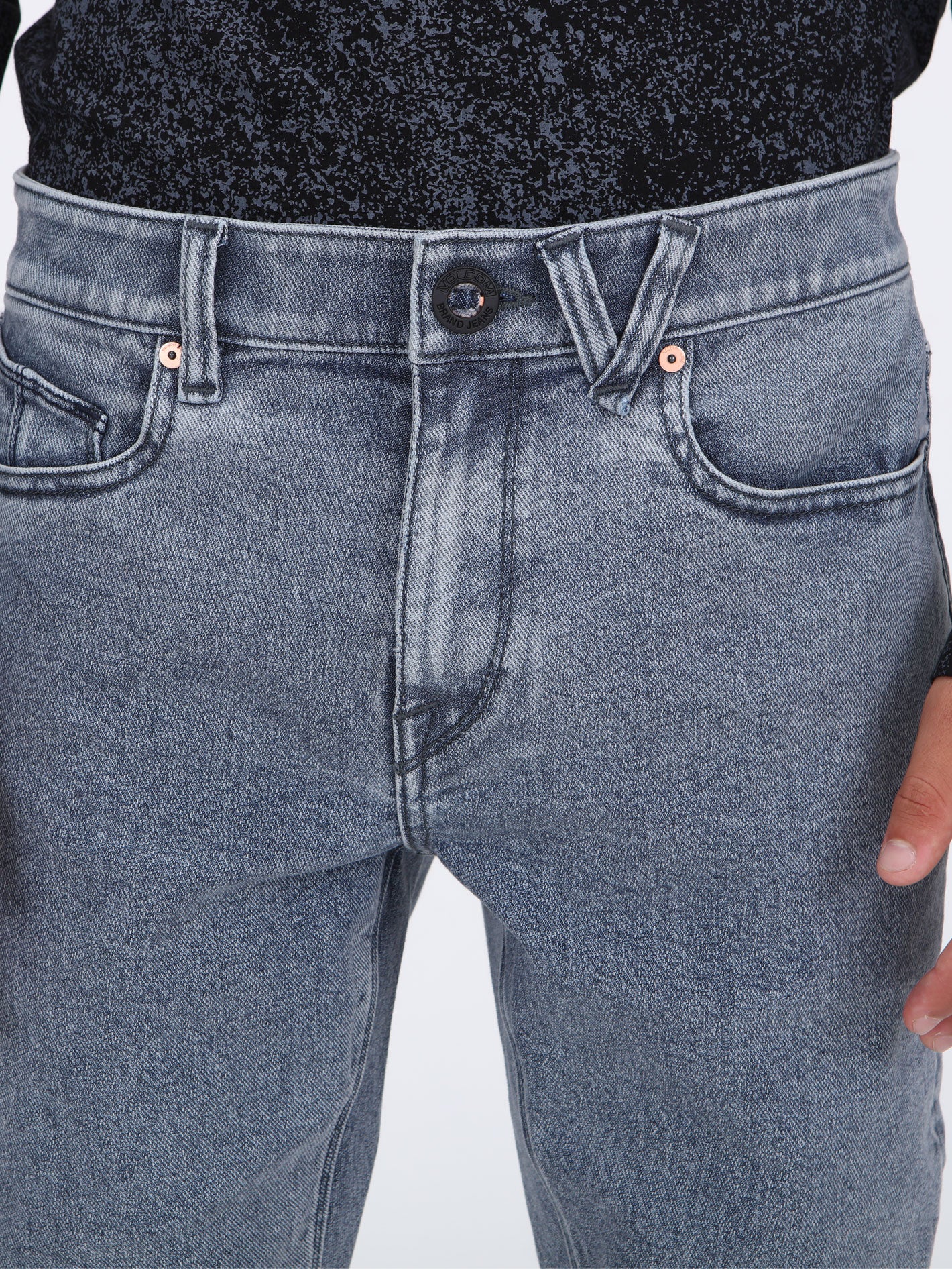 Volcom Solver Modern Tapered Fit Jeans - Ash Blue