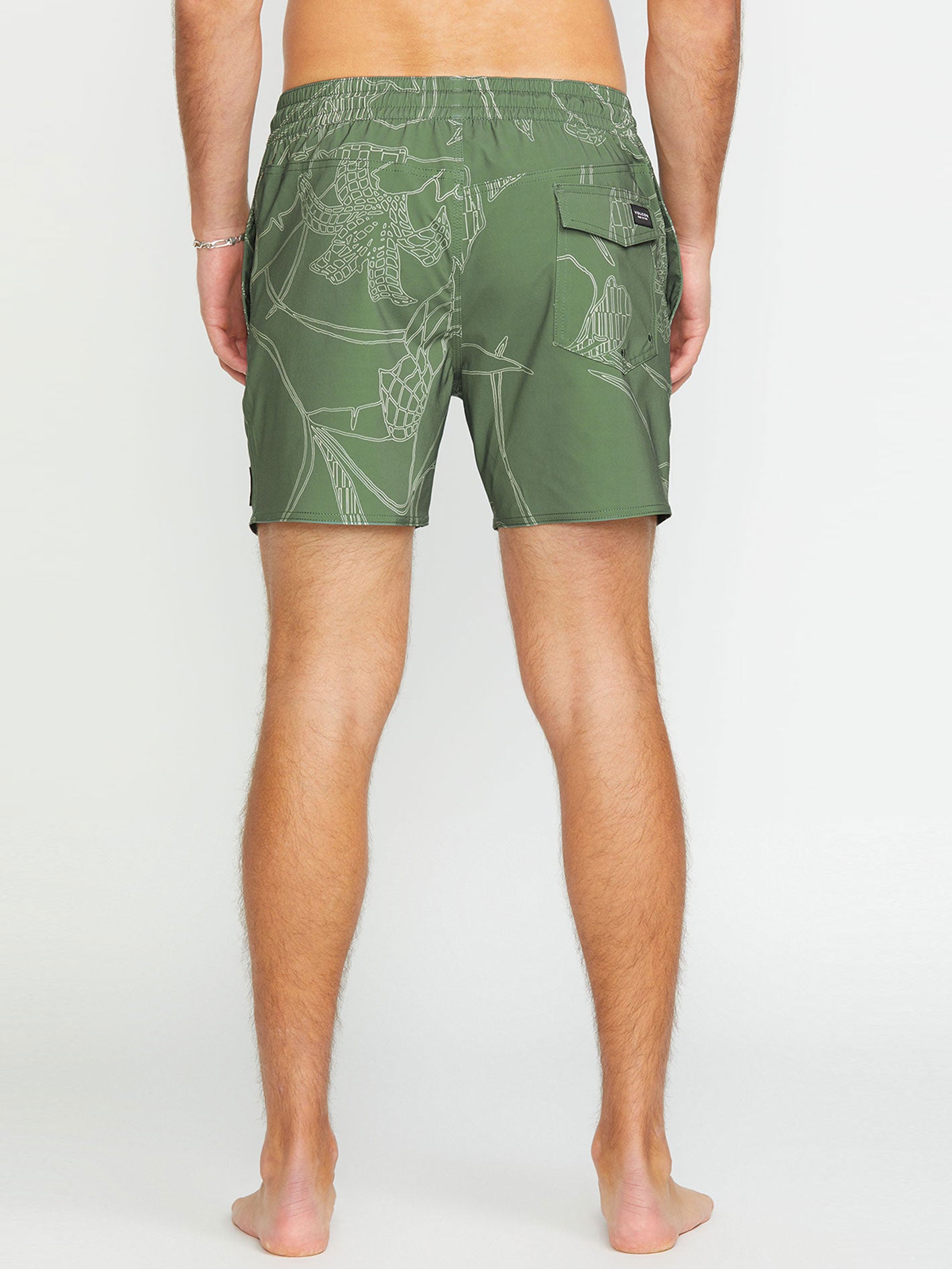 Volcom Lido Print Trunk 16 Boardshort - Light Olive