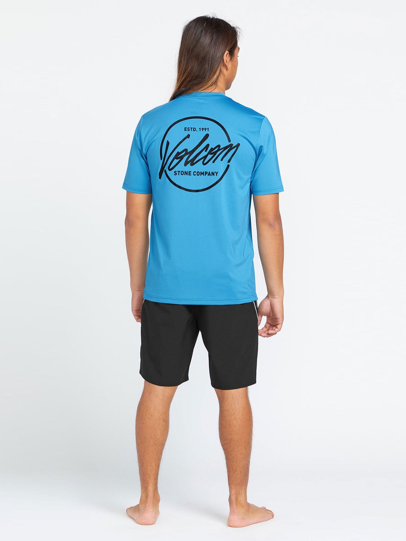 Volcom Stone Stamp Rashguard - Tidal Blue