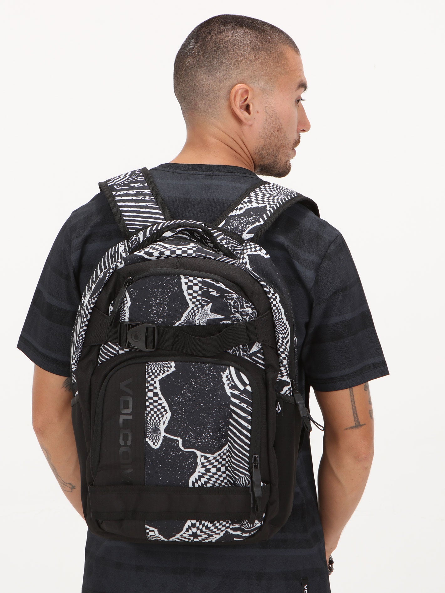 Volcom Everstone Skate Backpack - Black/White