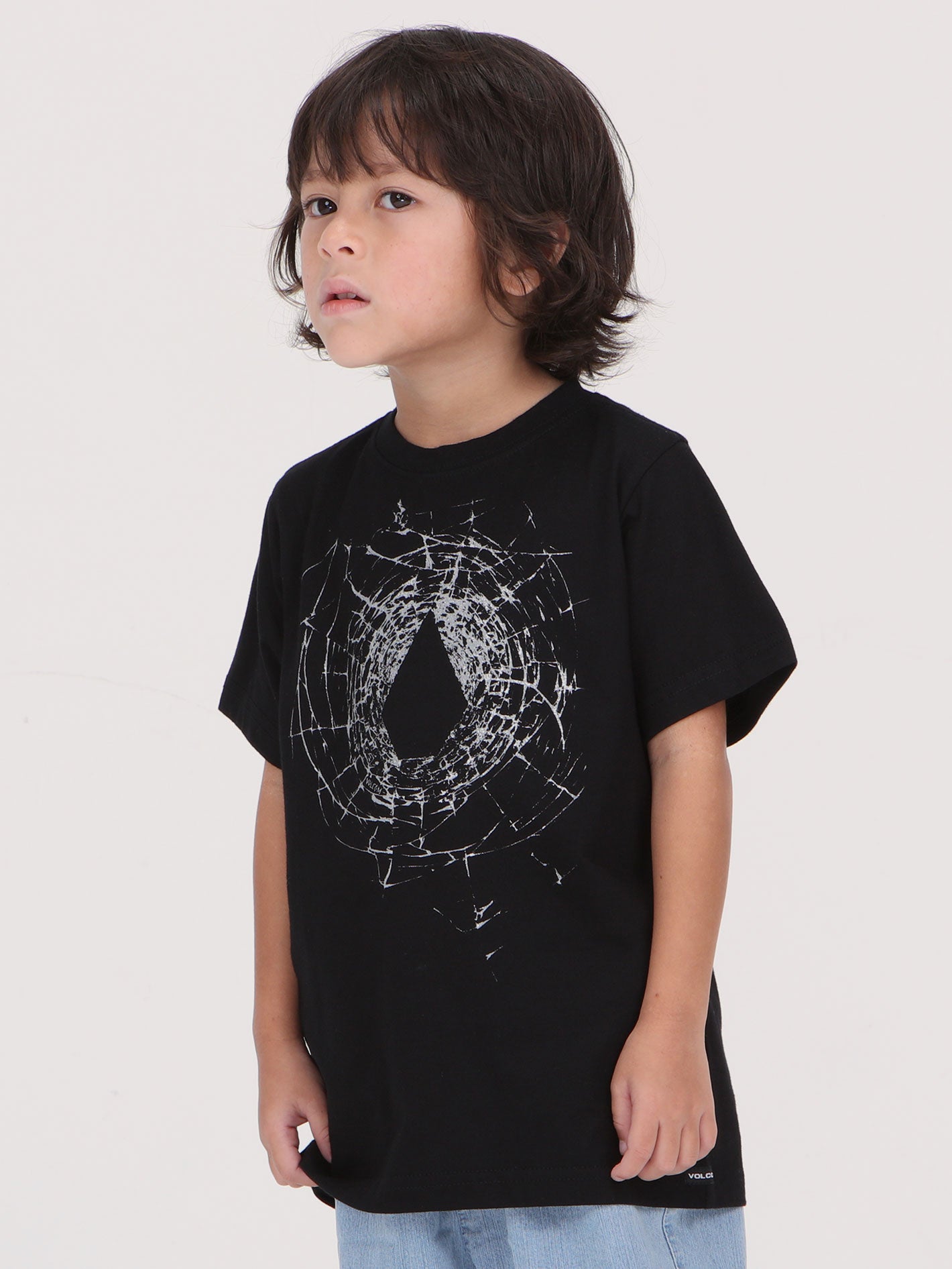 Volcom Little Boys Cracked Stone Tee - Black
