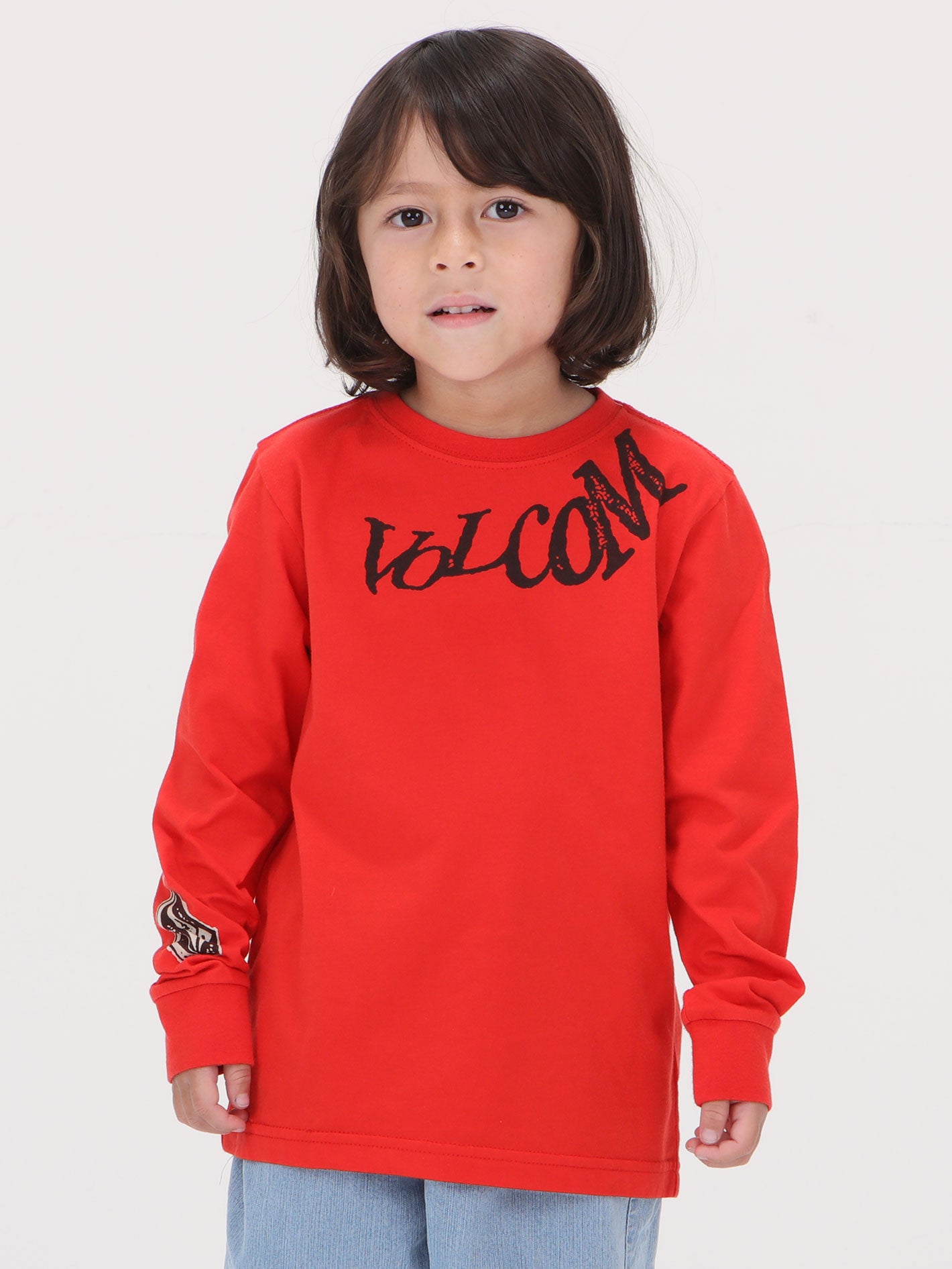 Volcom Little Boys Contort Long Sleeve Tee Top - Red