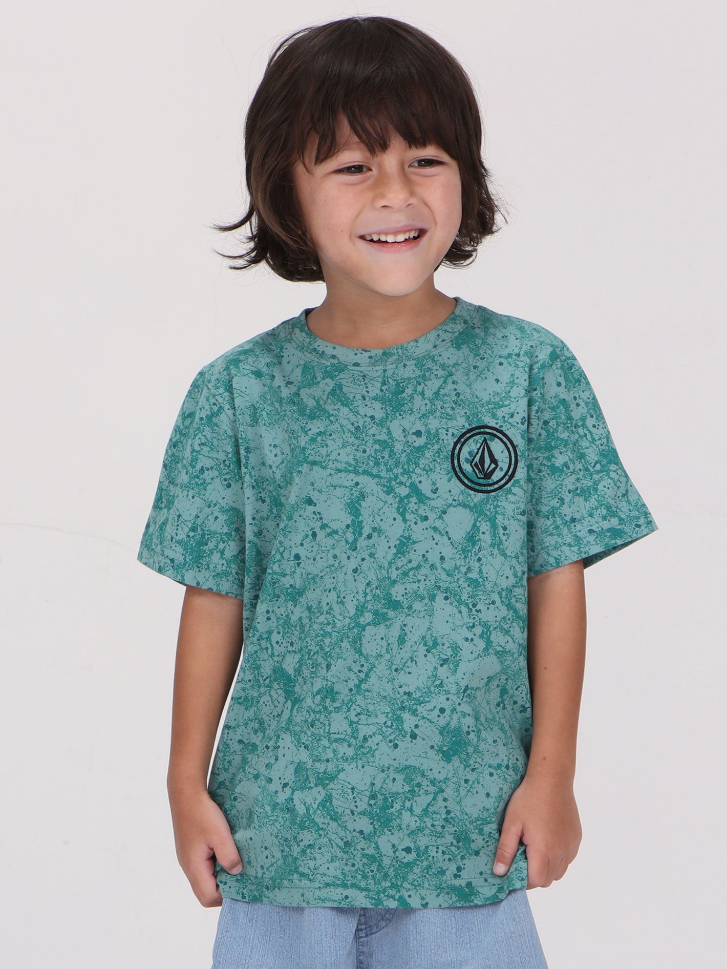 Volcom Little Boys Spritzen Tee - Petrol