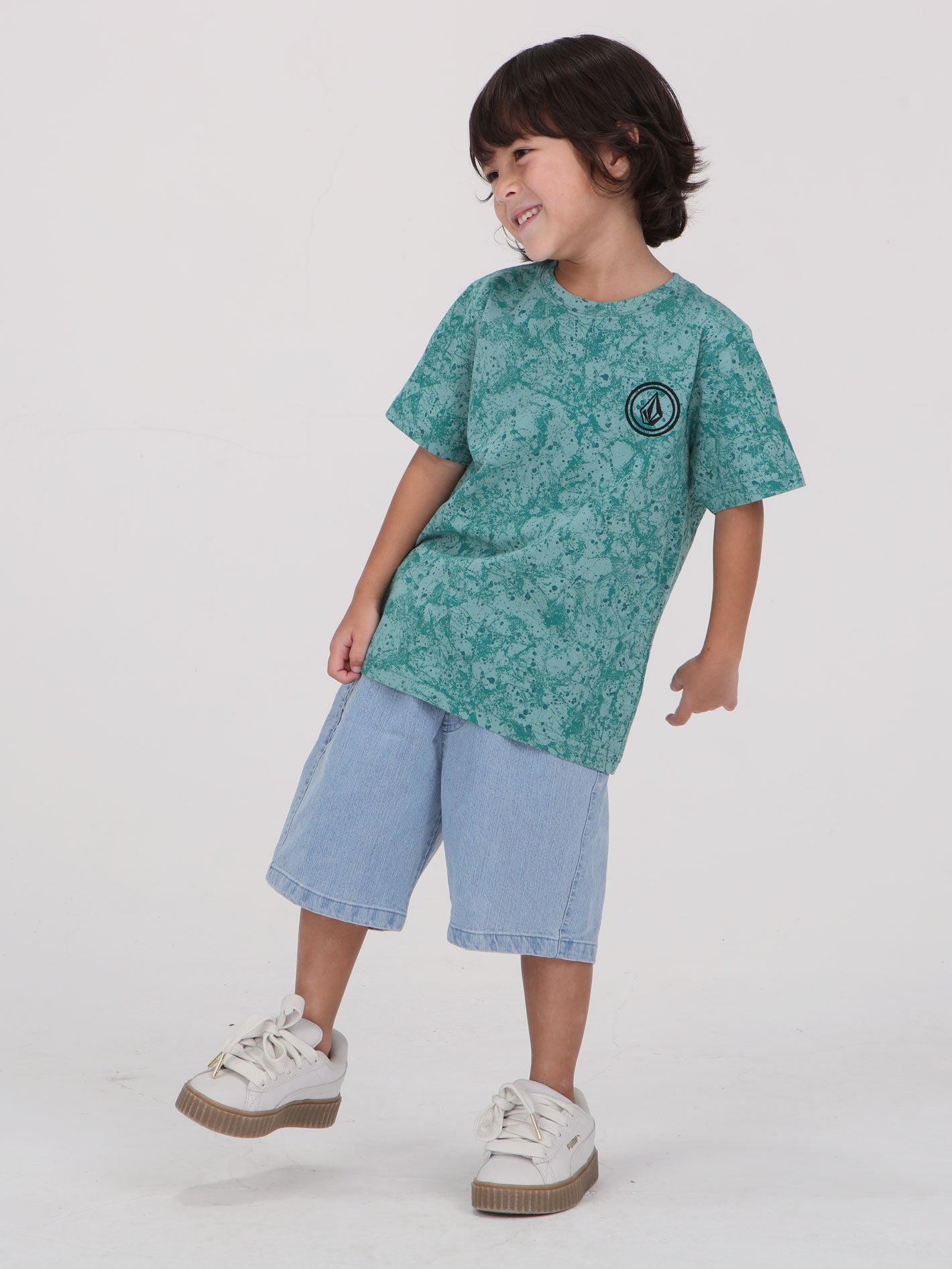 Volcom Little Boys Spritzen Tee - Petrol