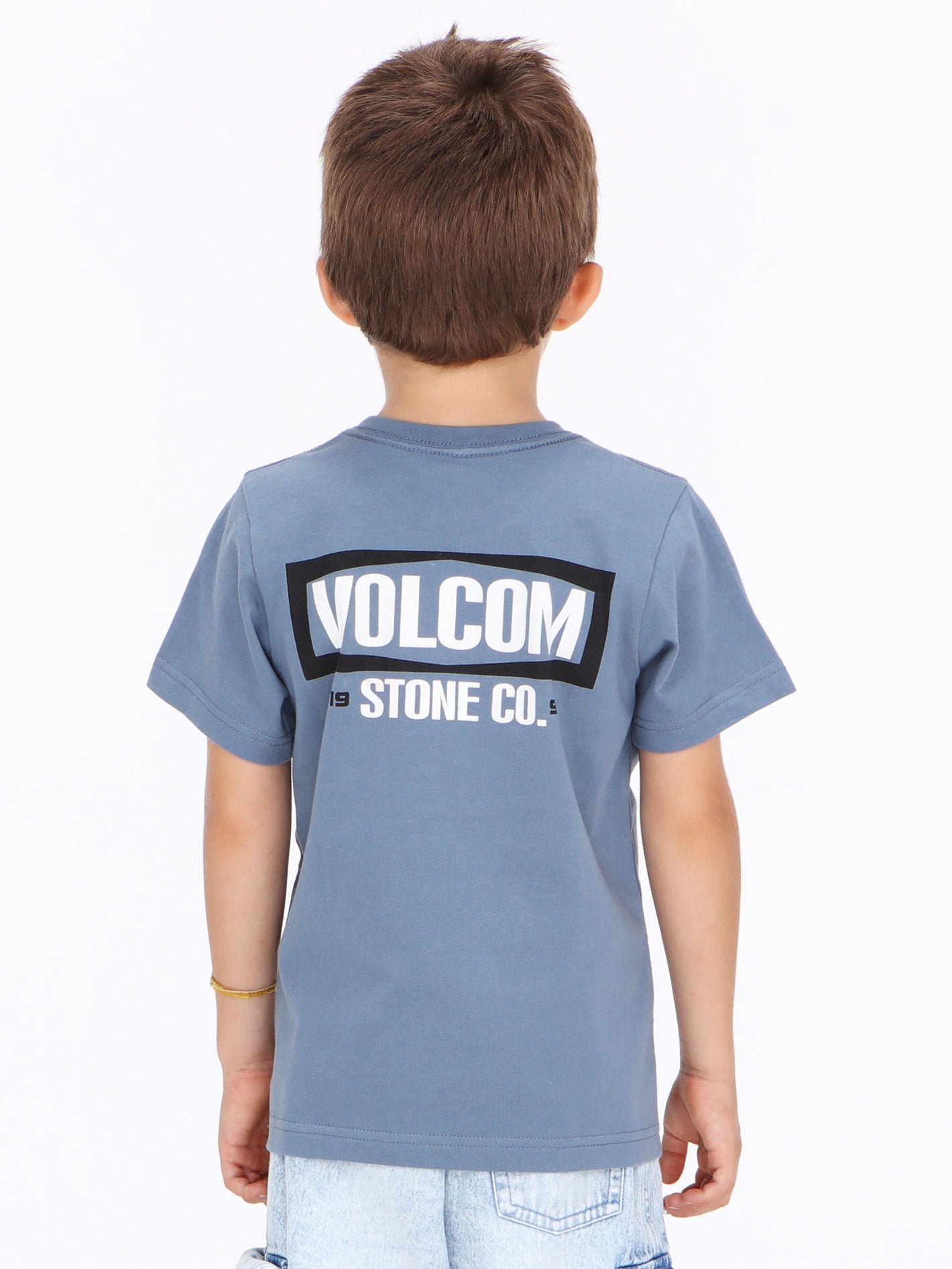 Volcom Little Boys Warning Pocket Tee - Blue Wash