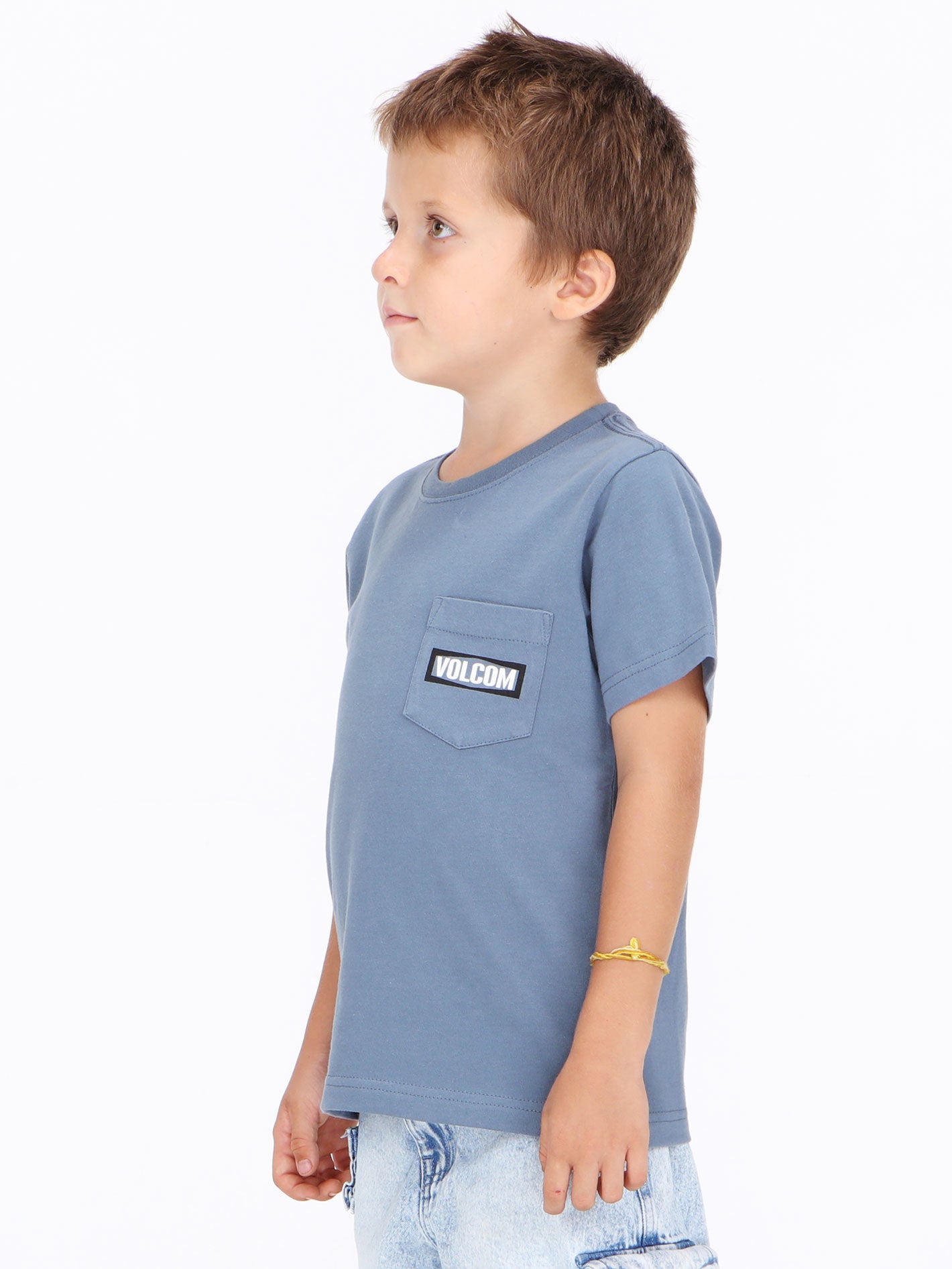 Volcom Little Boys Warning Pocket Tee - Blue Wash