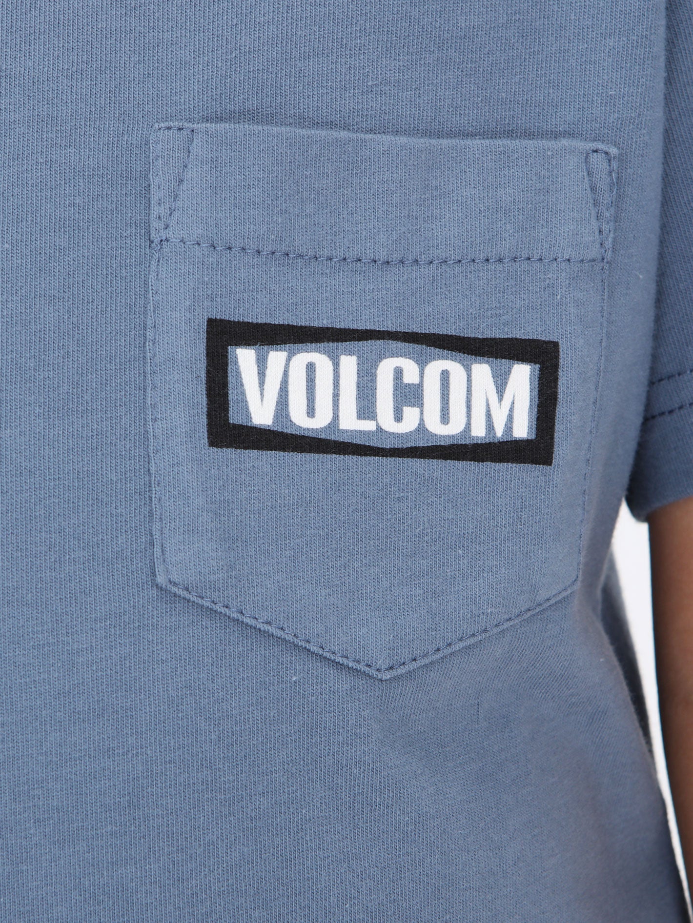Volcom Little Boys Warning Pocket Tee - Blue Wash