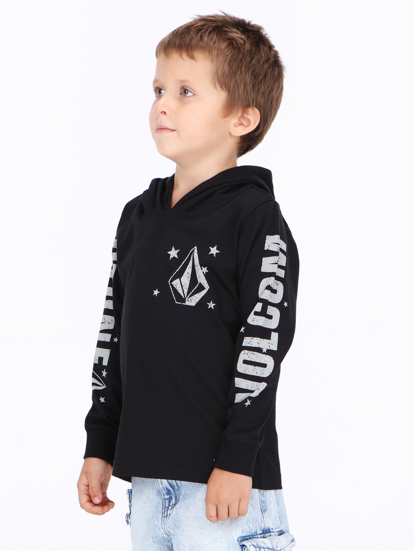 Volcom Little Boys Stargazzer Long Sleeve Tee Top - Black